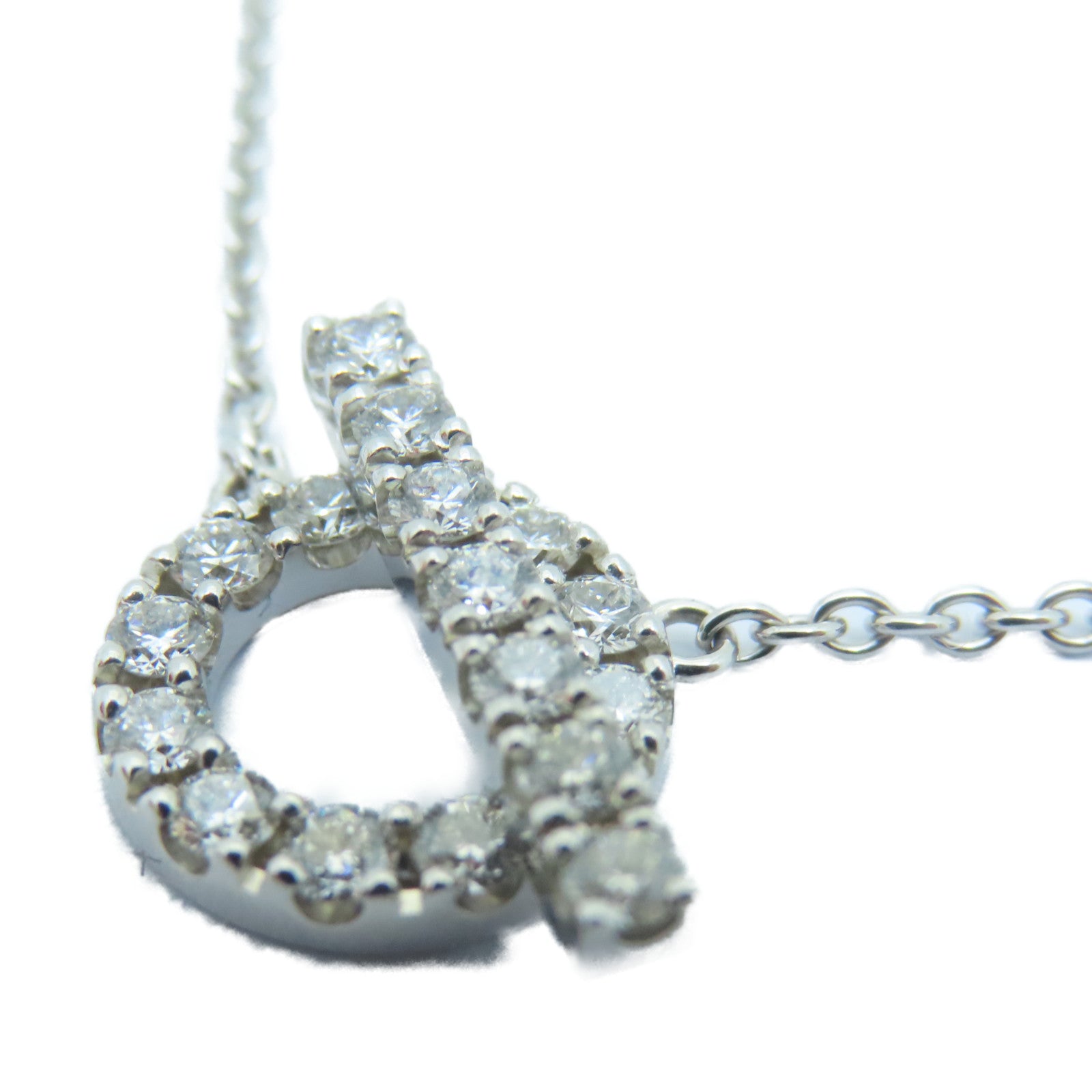 HERMES 18K白金Finesse Pendant 0.46ct鑽石項鍊