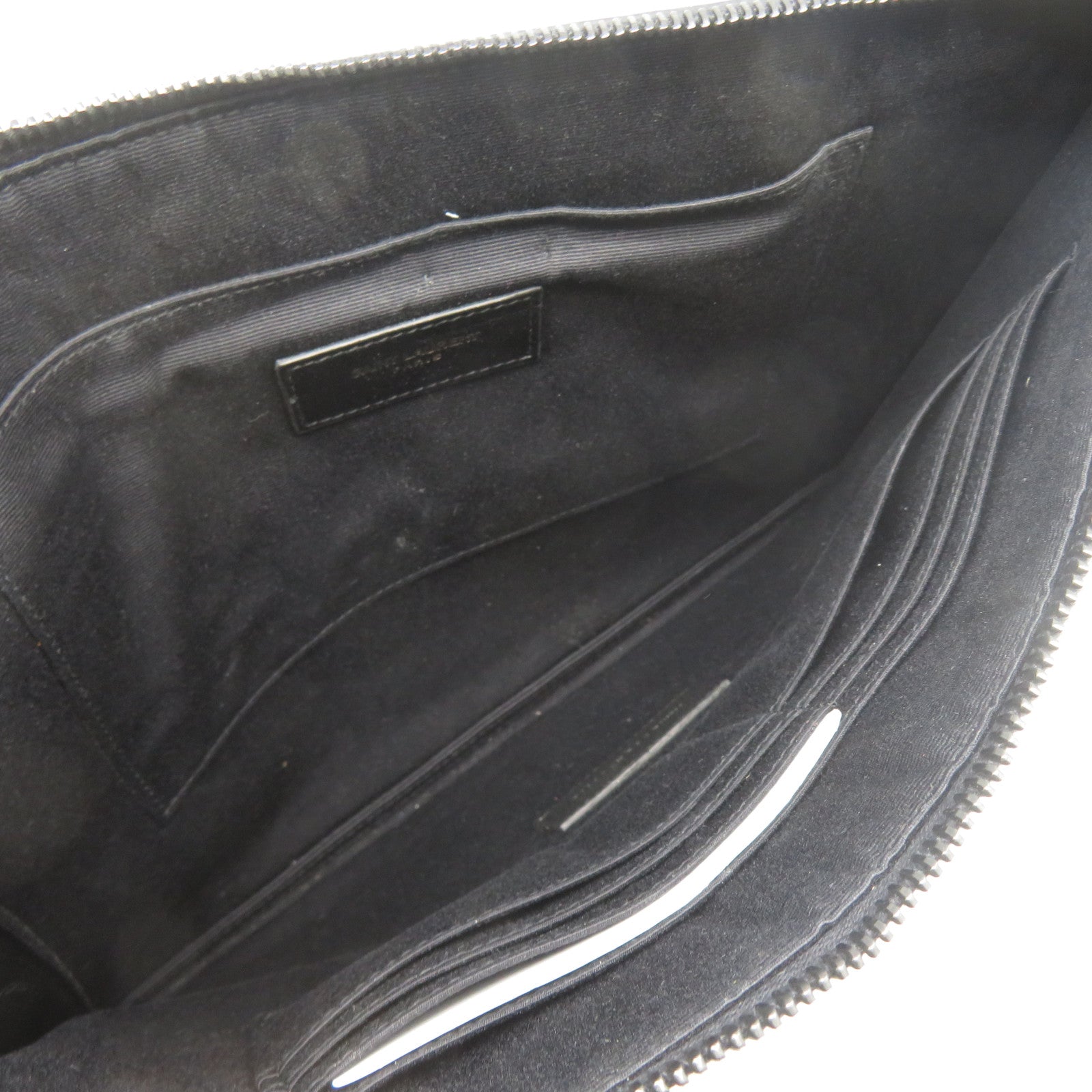 SAINT LAURENT 牛皮皮革Pouch手拿包黑色