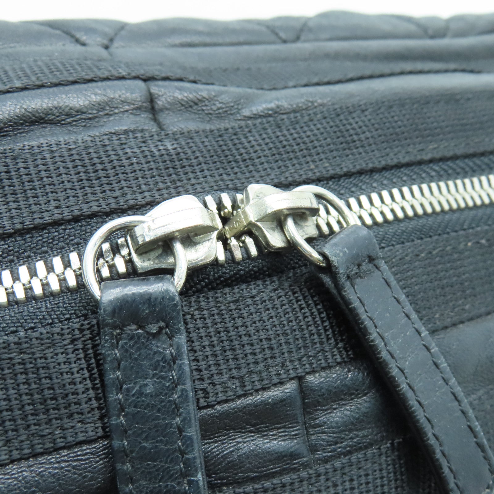 CHANEL 菱格牛皮皮革Chain Shoulder Bag銀扣鏈帶肩背袋黑色