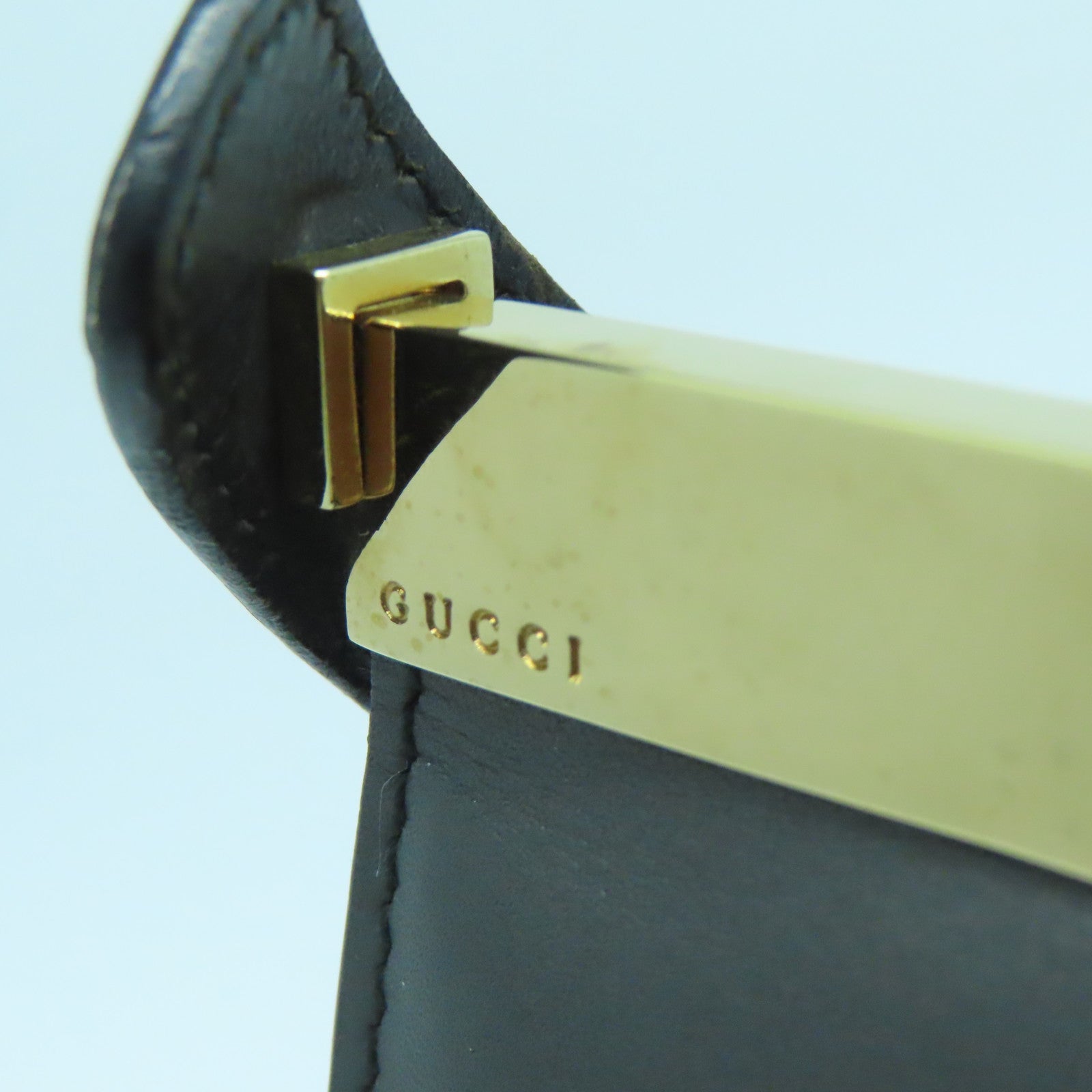 GUCCI 牛皮皮革Shoulder Bag金扣肩背袋黑色