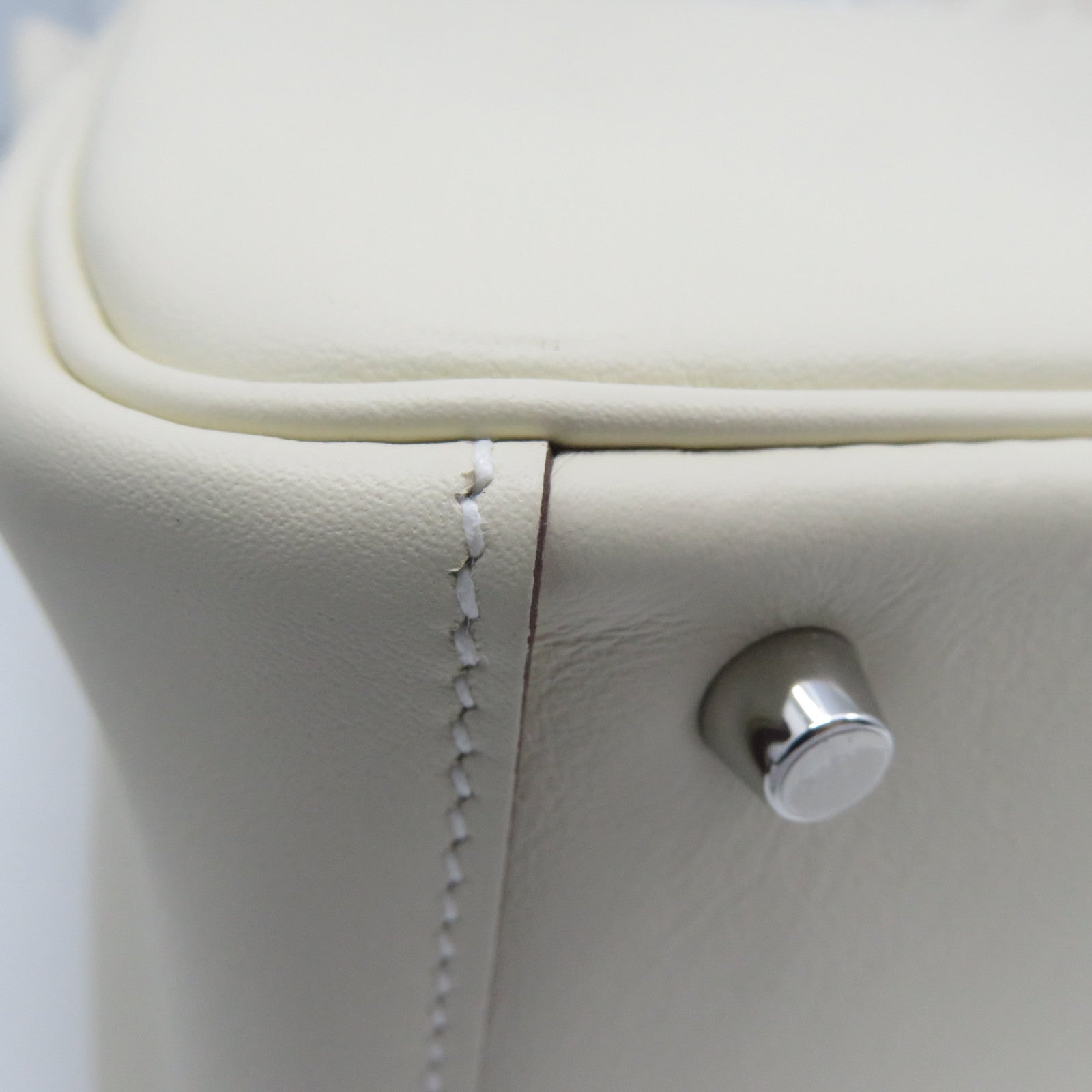 HERMES 【激減優惠】Swift皮革Mini Lindy銀扣肩背袋白色Nata/Lime