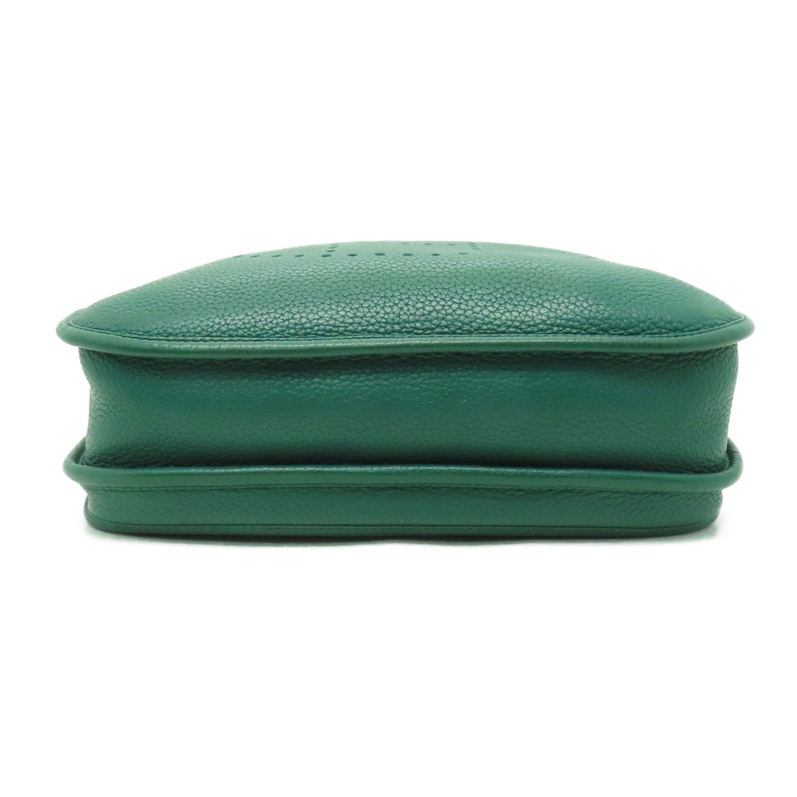HERMES Clemence皮革Evelyne PM銀扣肩背袋Malachite綠色