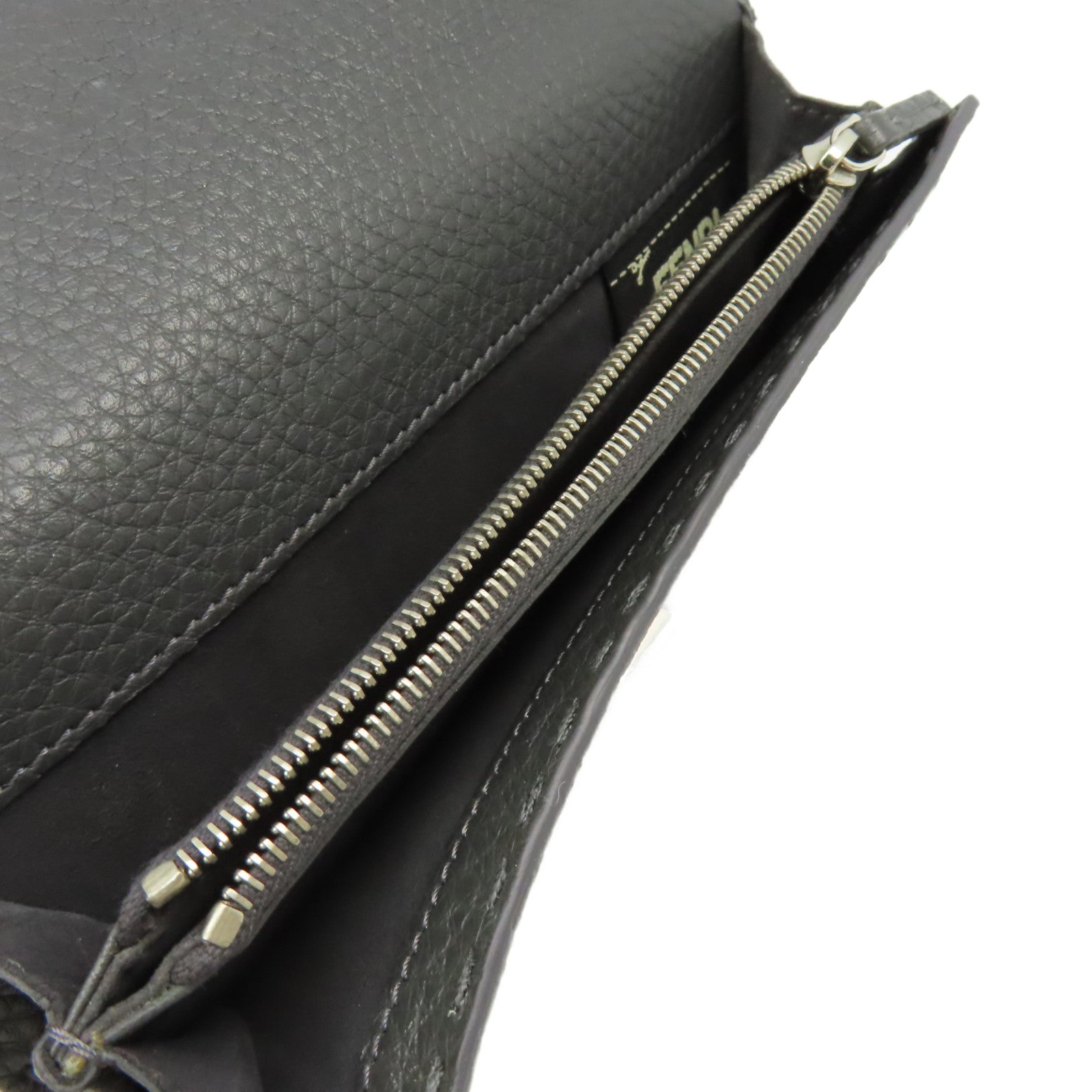 FENDI 牛皮皮革Long Wallet長錢包碳灰色