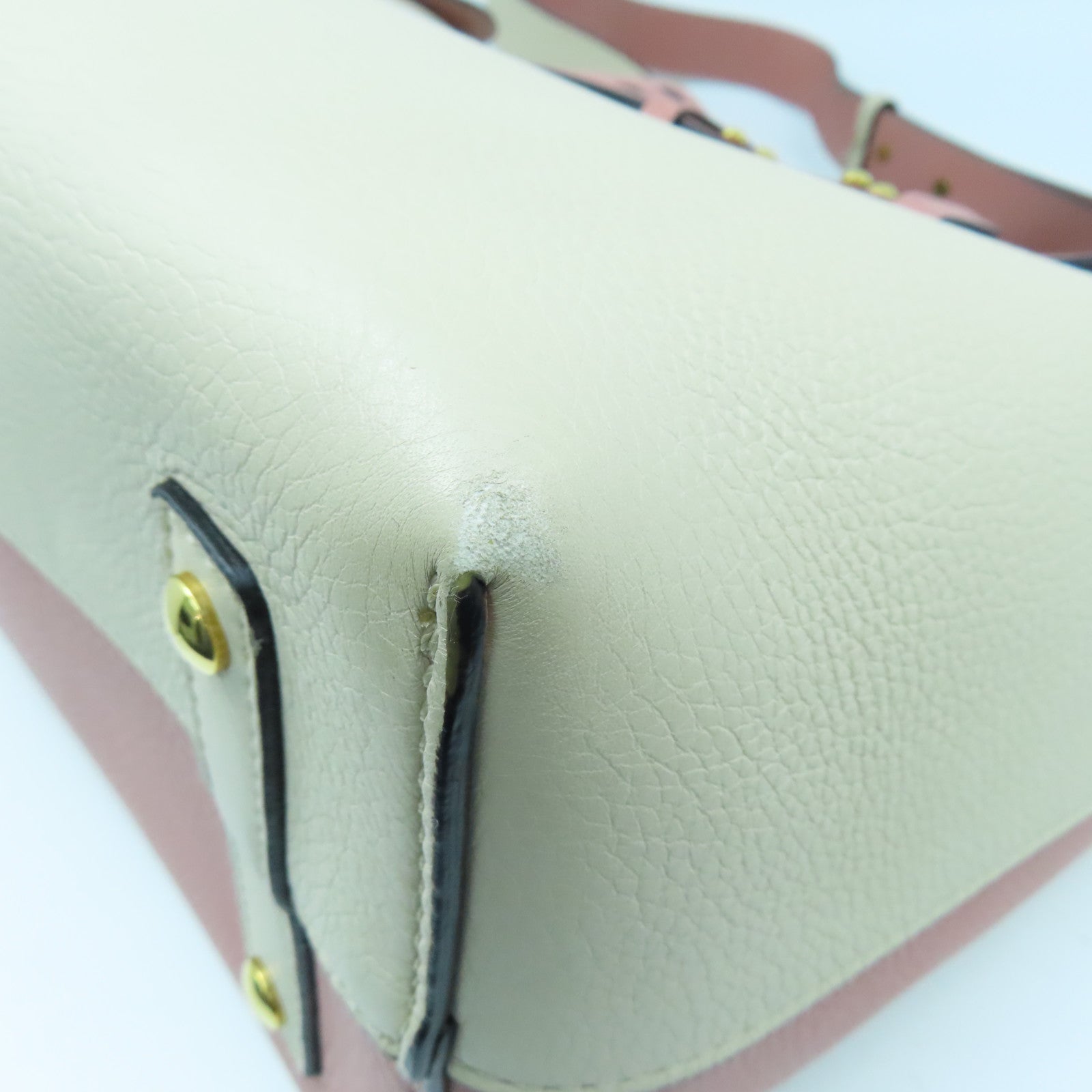BURBERRY 牛皮皮革Small Belt Bag金扣手挽肩背兩用袋白色粉紅色