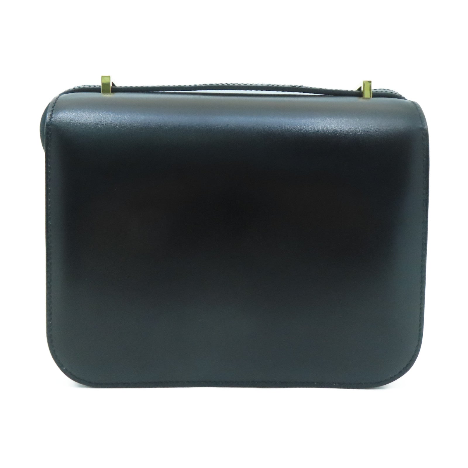 HERMES Box Calf皮革Constance Mini金扣肩背袋黑色