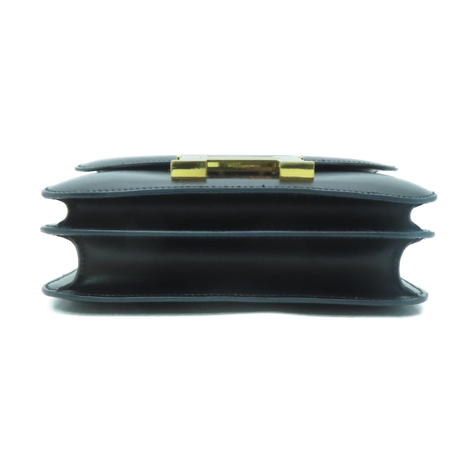 HERMES Box Calf皮革Constance Mini金扣肩背袋黑色