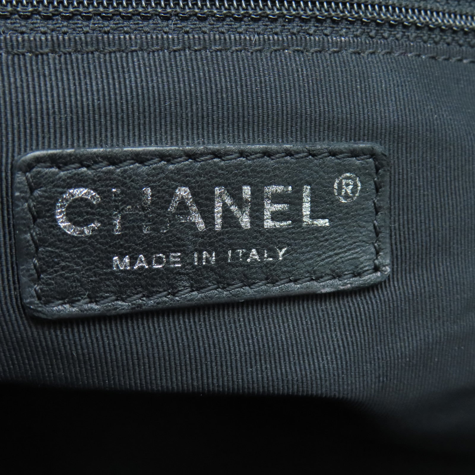 CHANEL 菱格牛皮皮革Chain Shoulder Bag銀扣鏈帶肩背袋黑色