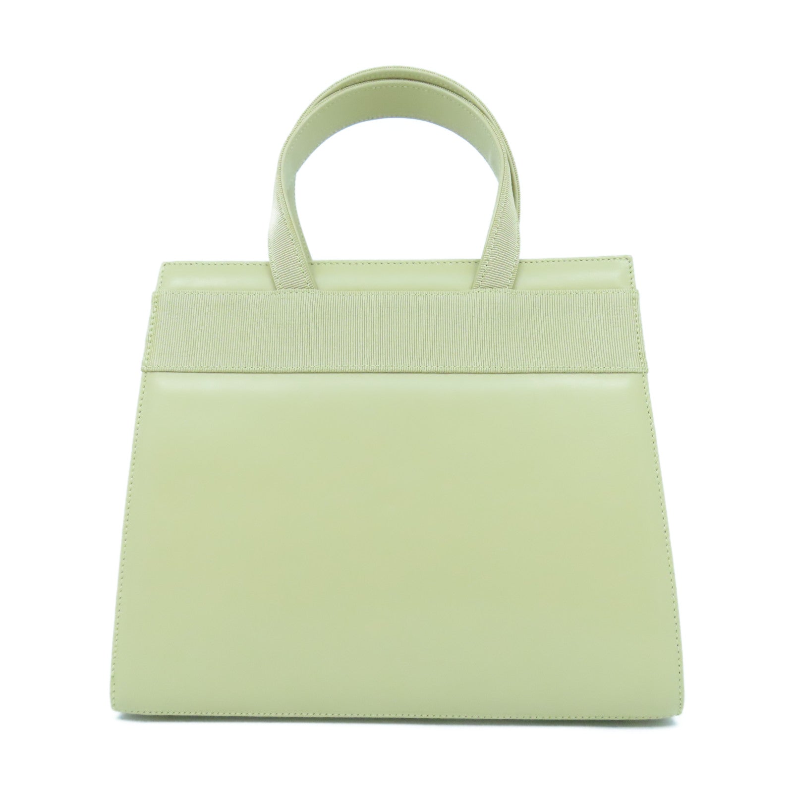 Salvatore Ferragamo 牛皮皮革/帆布Hand Bag金扣手挽袋卡其色
