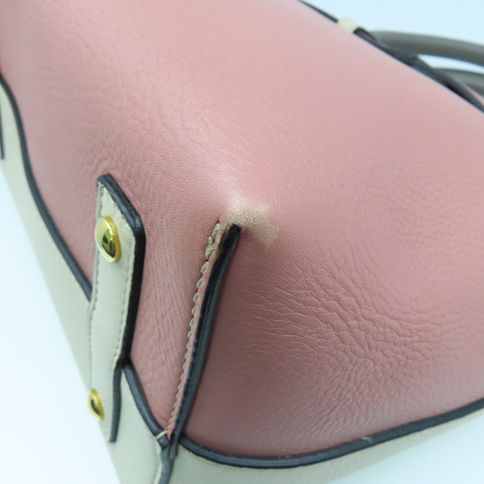 BURBERRY 牛皮皮革Small Belt Bag金扣手挽肩背兩用袋白色粉紅色