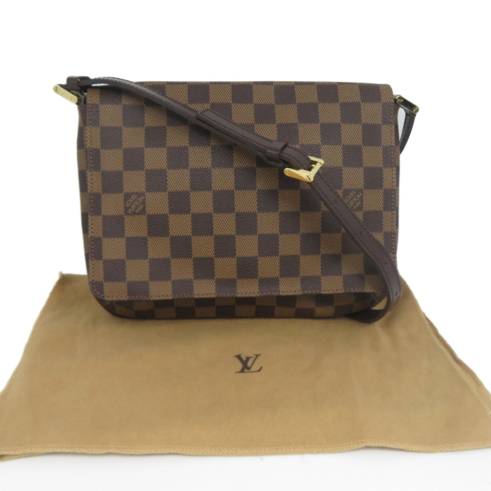 LOUIS VUITTON Damier Shoulder Bag金扣肩背袋啡色