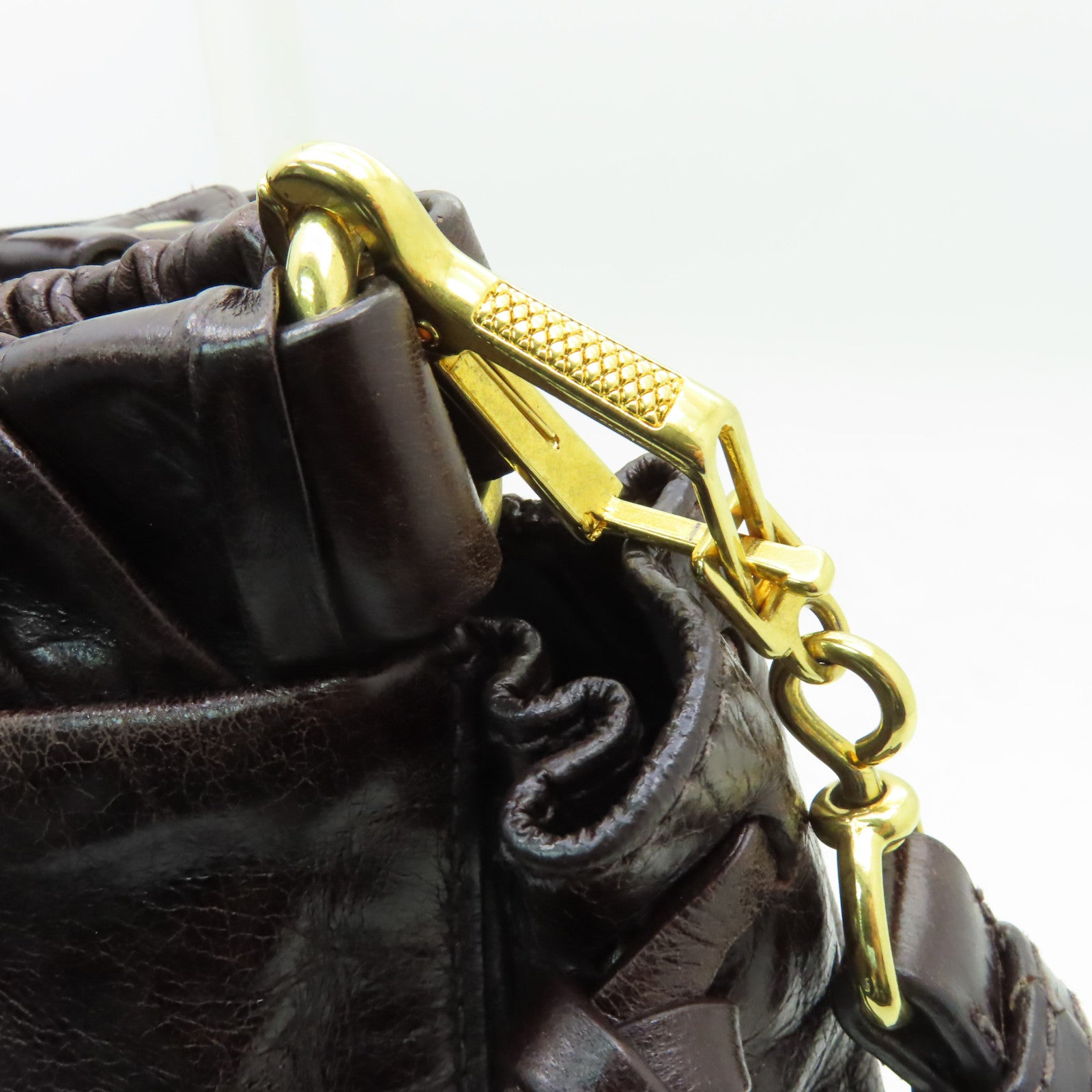 Miu Miu 牛皮皮革2way Shoulder Bag金扣手挽肩背兩用袋棕色
