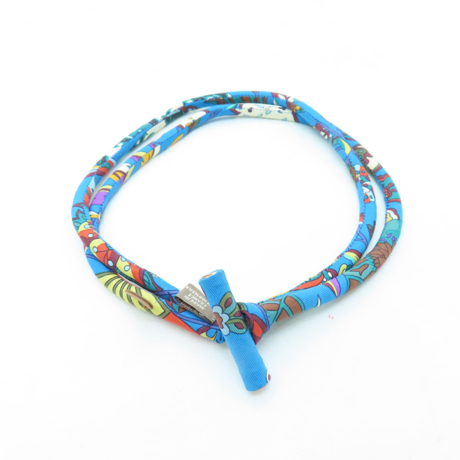HERMES Silk Bride Silk Necklace Blue