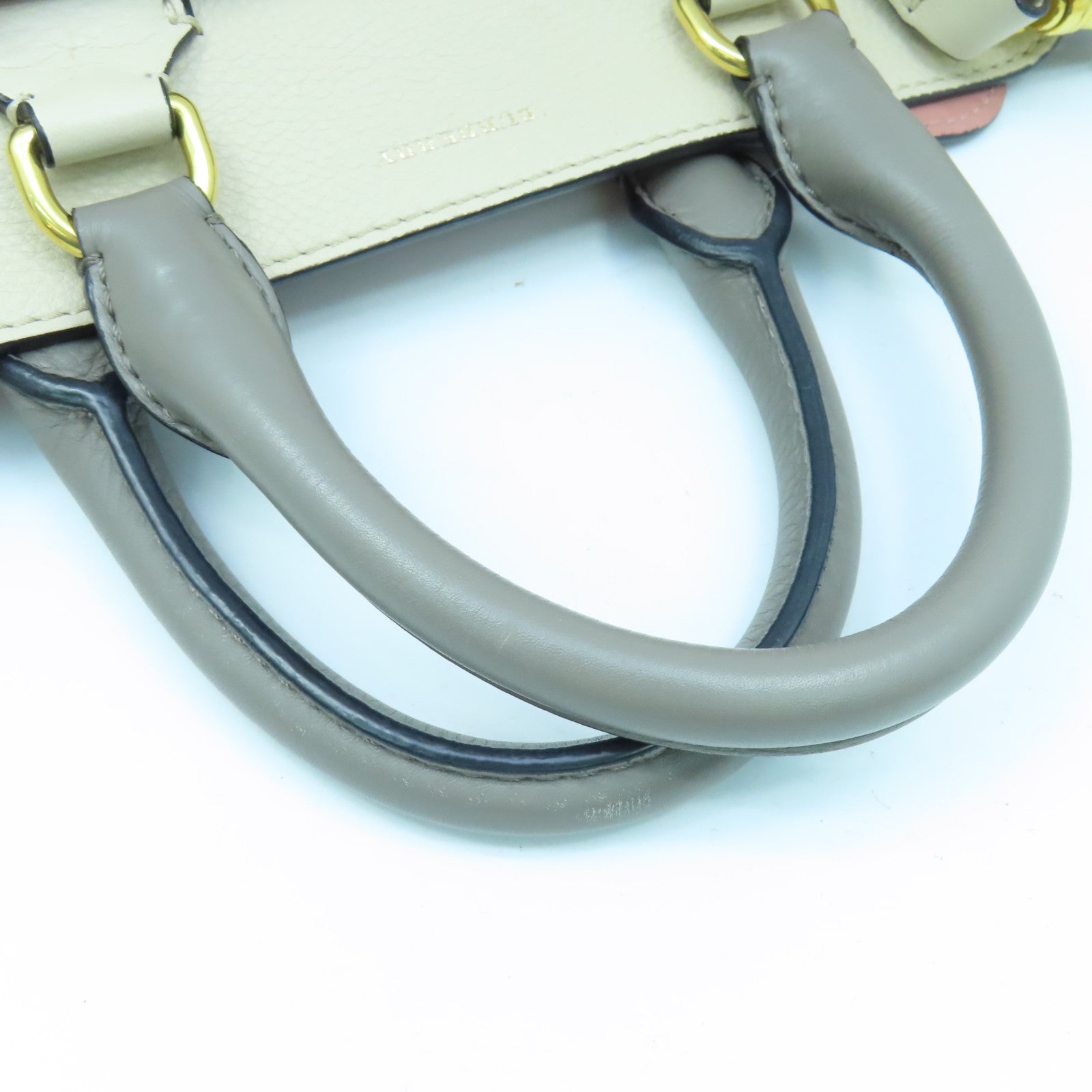 BURBERRY 牛皮皮革Small Belt Bag金扣手挽肩背兩用袋白色粉紅色