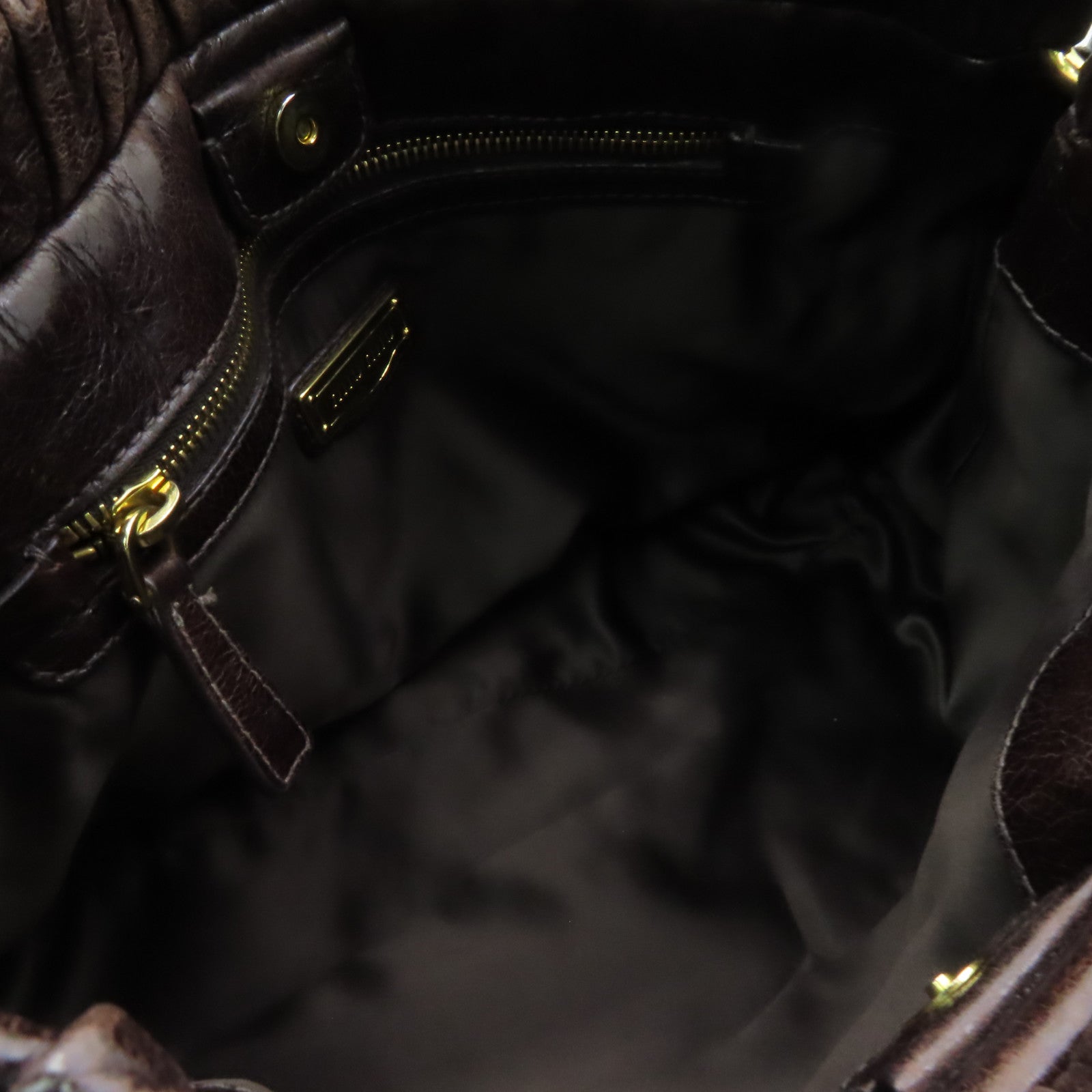 Miu Miu 牛皮皮革2way Shoulder Bag金扣手挽肩背兩用袋棕色