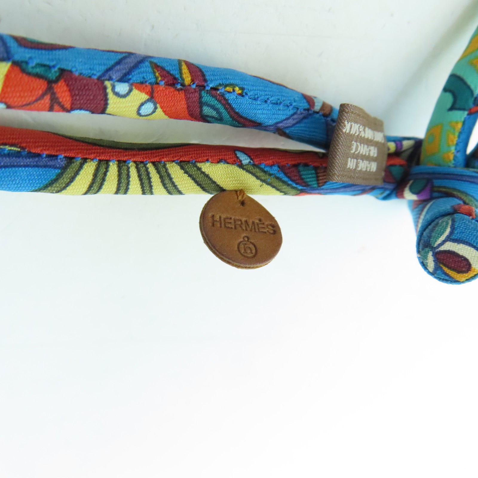 HERMES Silk Bride Silk Necklace Blue
