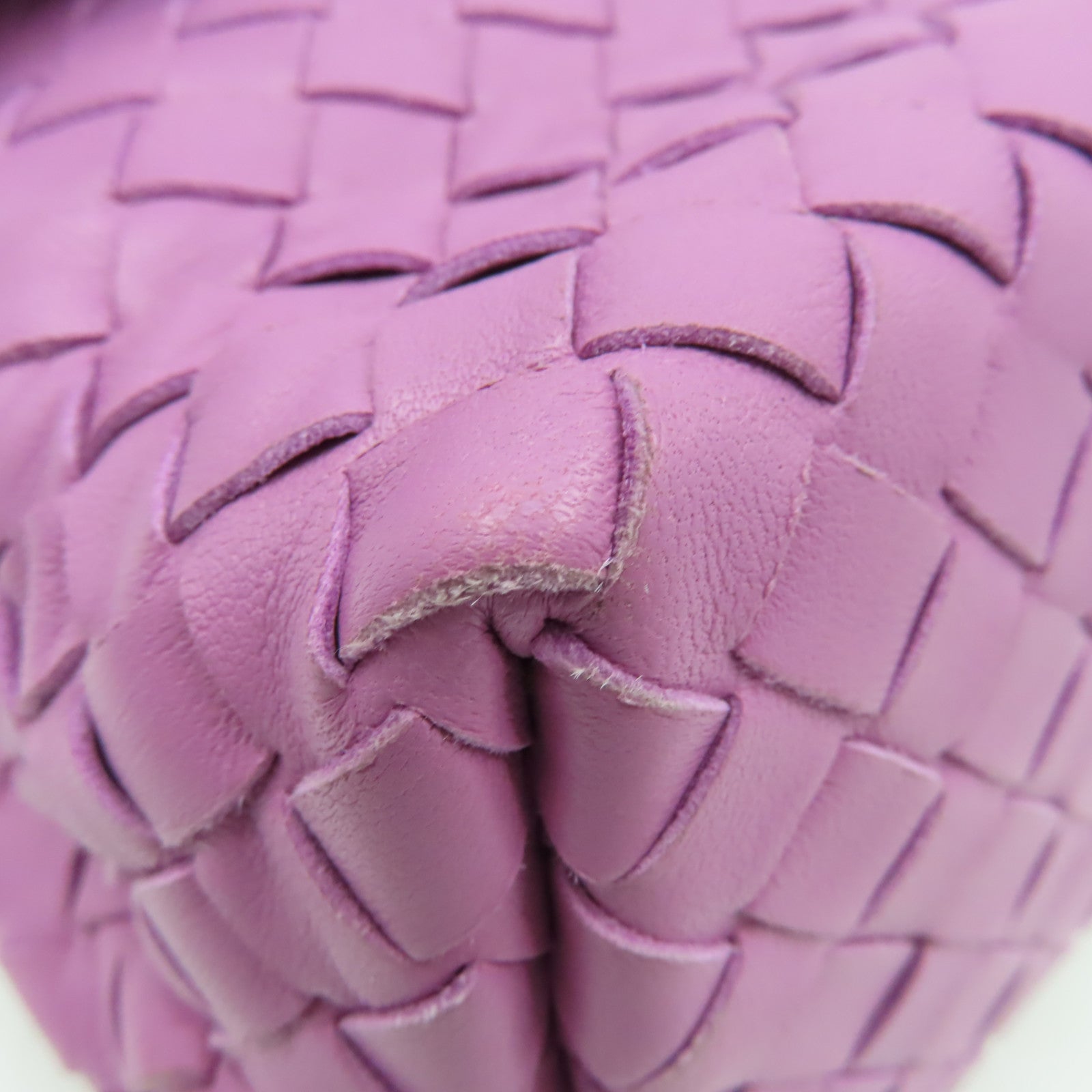 BOTTEGA VENETA 織紋皮革Baby Olimpia Shoulder Bag鏈帶肩背袋紫粉色