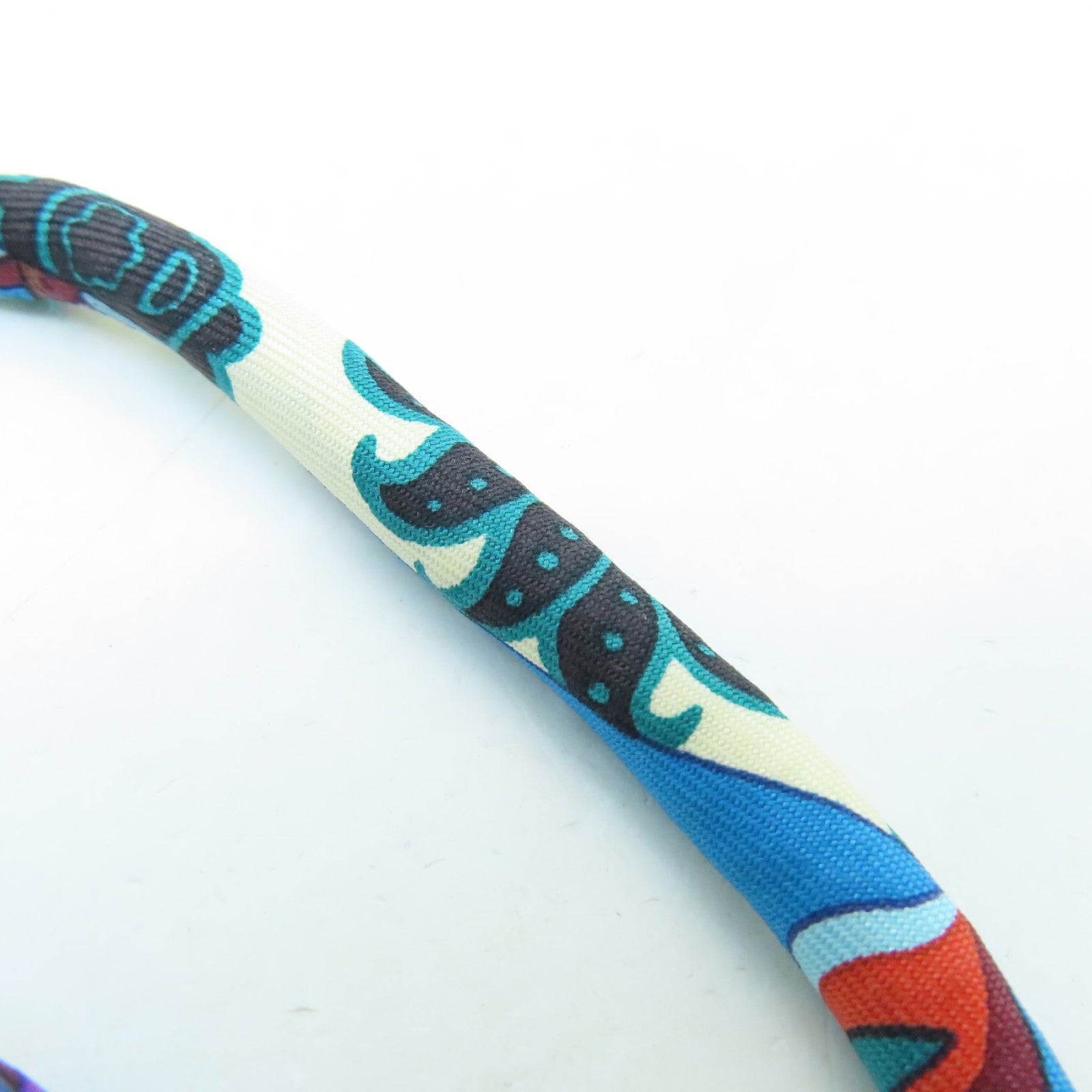 HERMES Silk Bride Silk Necklace Blue