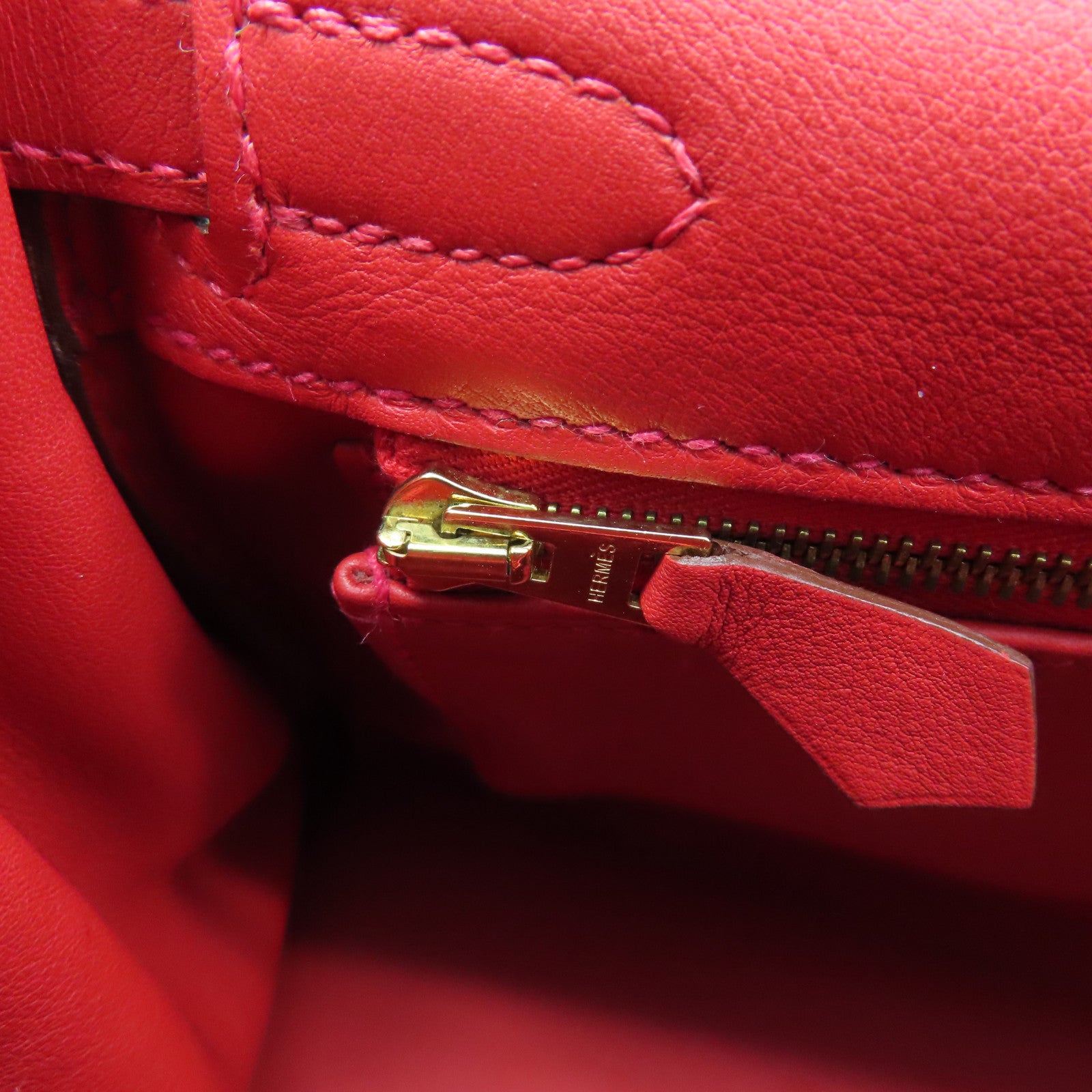 HERMES Swift皮革Kelly 25金扣手挽袋Rouge Vermillon红色