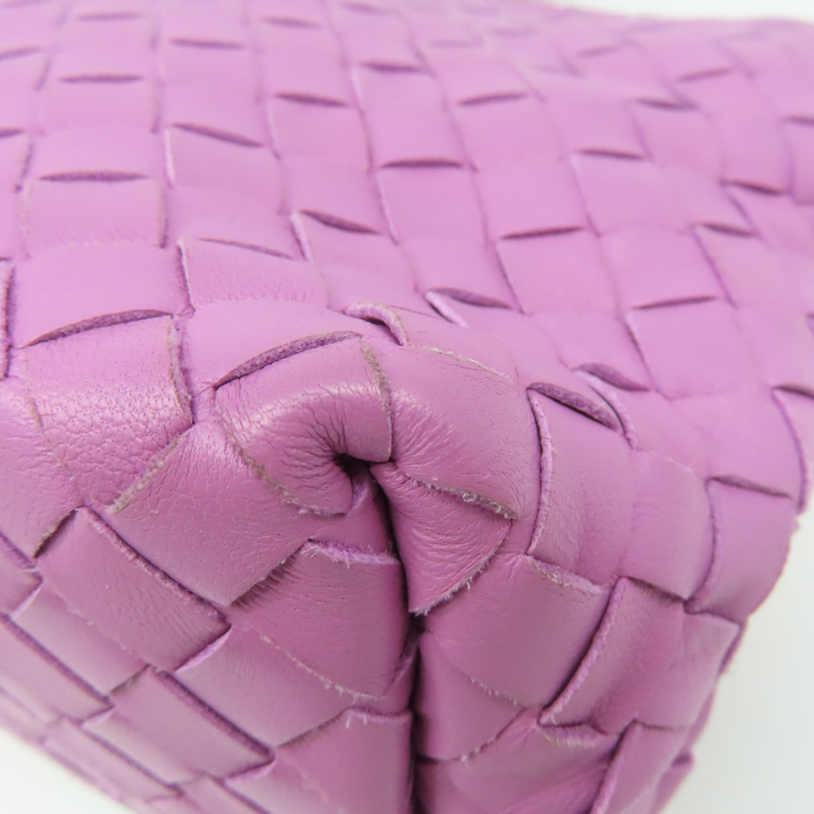 BOTTEGA VENETA 織紋皮革Baby Olimpia Shoulder Bag鏈帶肩背袋紫粉色