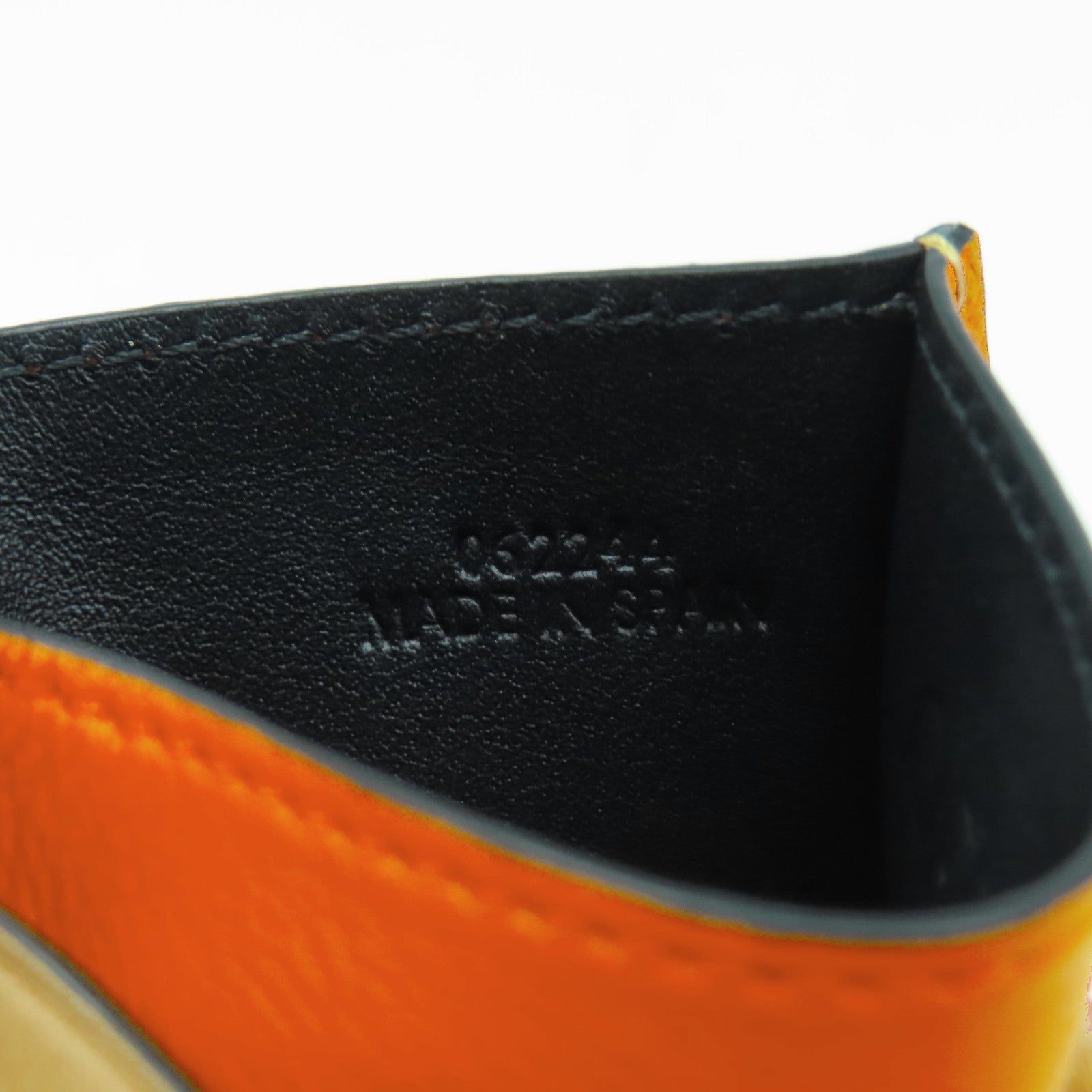 LOEWE 牛皮皮革Puzzle Plain Cardholder卡片套啡色/橙色