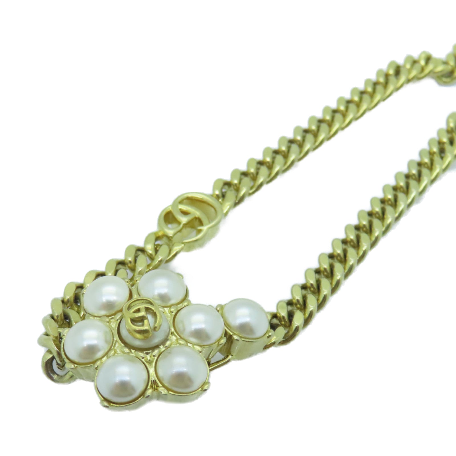 GUCCI Metal/PVC Necklace White/Gold