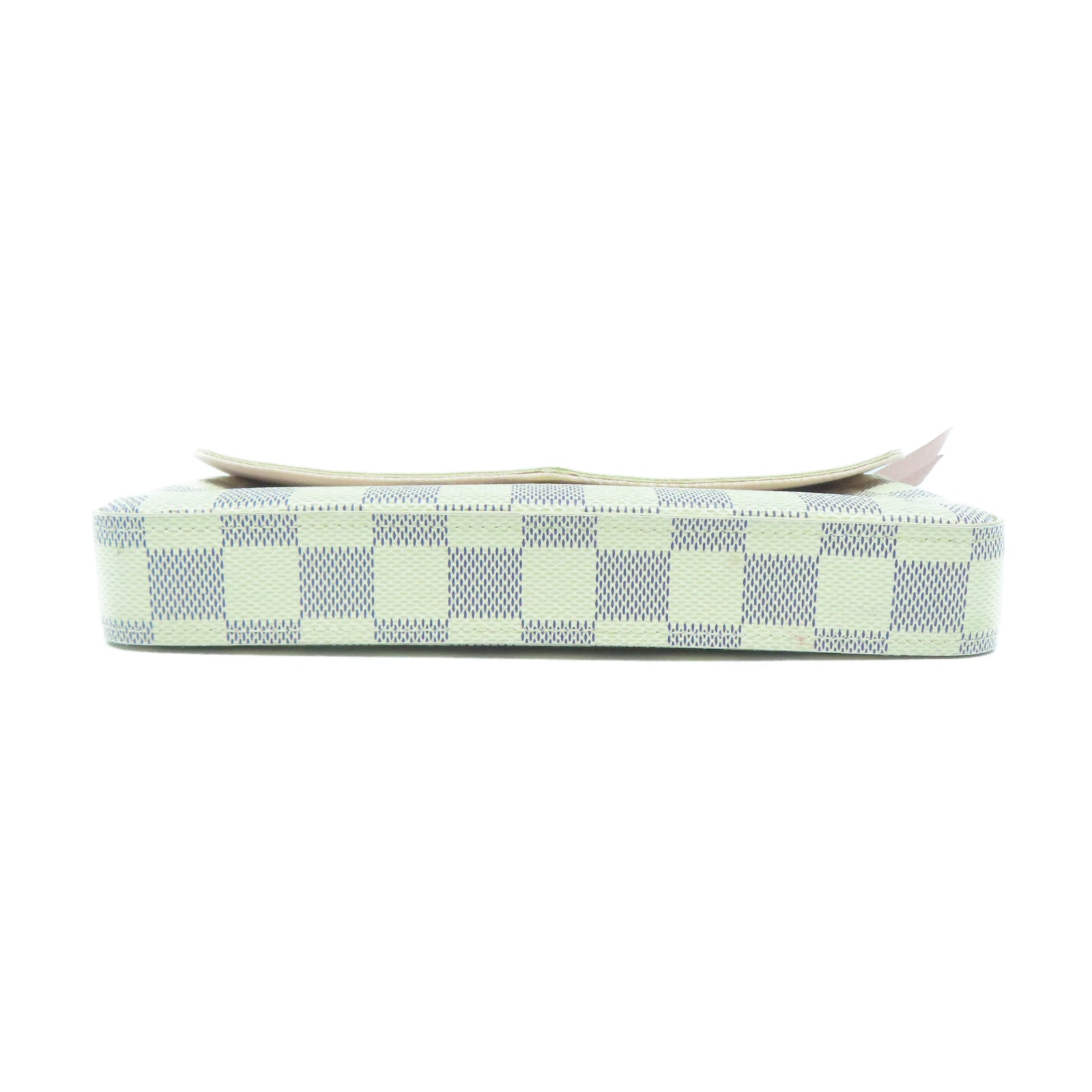 LOUIS VUITTON Damier Azur Felicie Pochette金扣鏈帶肩背袋白色