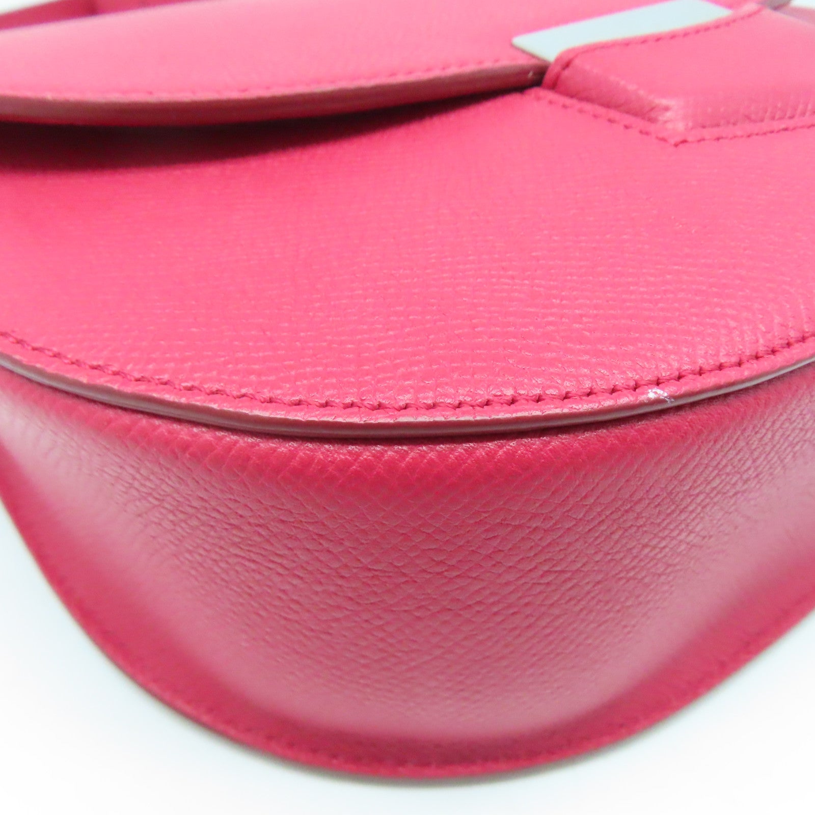 CELINE 牛皮皮革Shoulder Bag银扣肩背袋红色