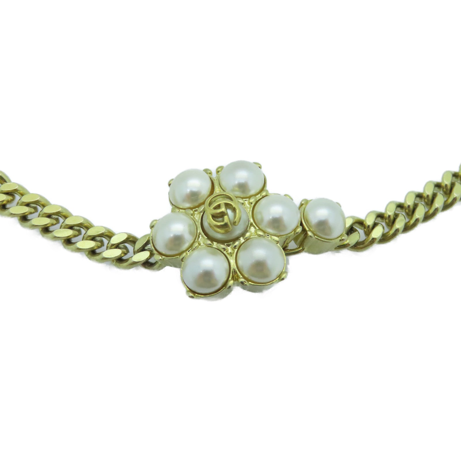 GUCCI Metal/PVC Necklace White/Gold