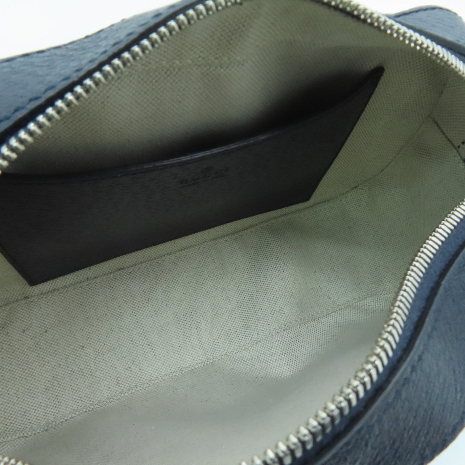 GUCCI Coated Canvas Ophidia GG Shoulder Bag Silver Buckle Shoulder Bag Dark Blue/Gray