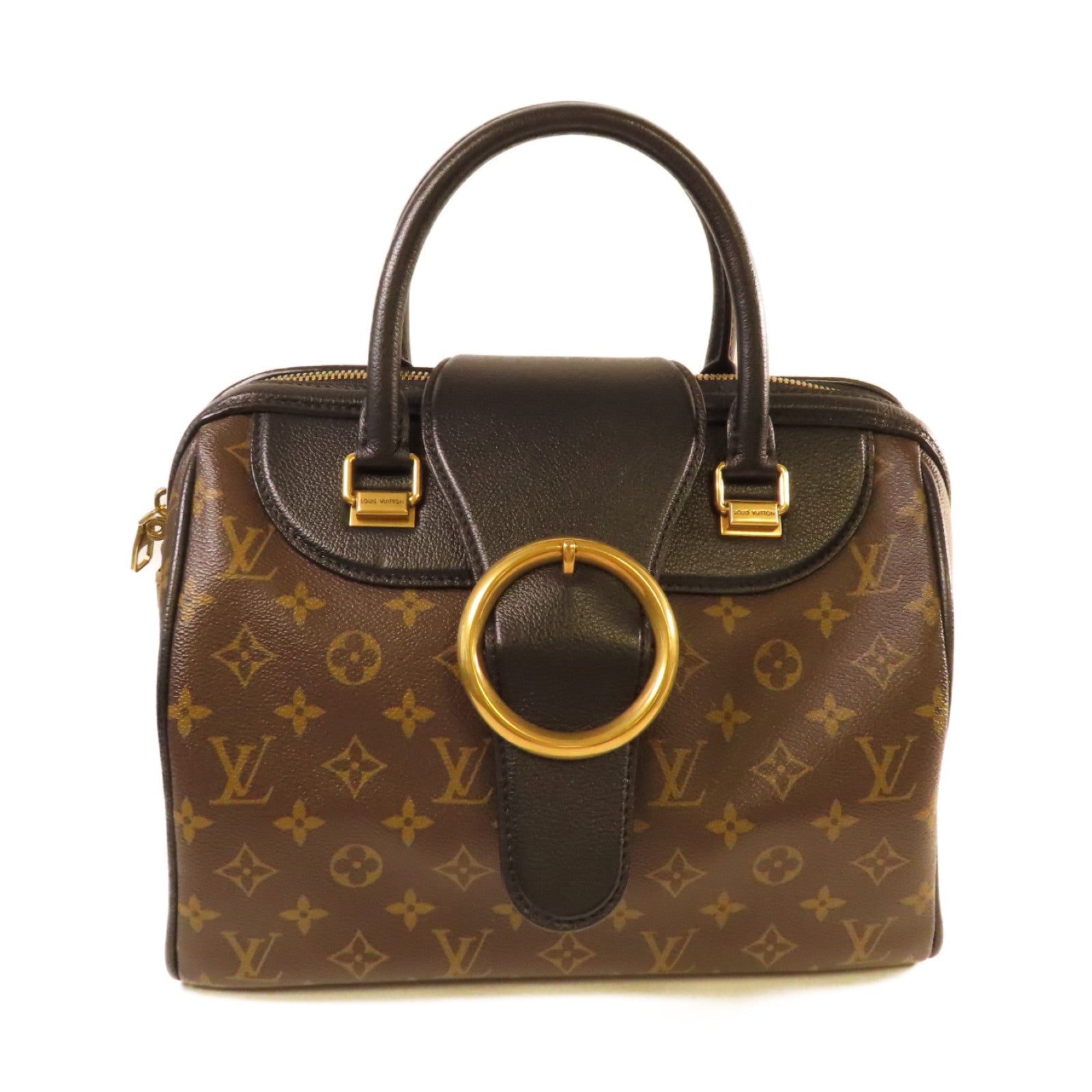 LOUIS VUITTON Monogram Golden Arrow Speedy 30 Handbag金扣手挽袋啡色/黑色