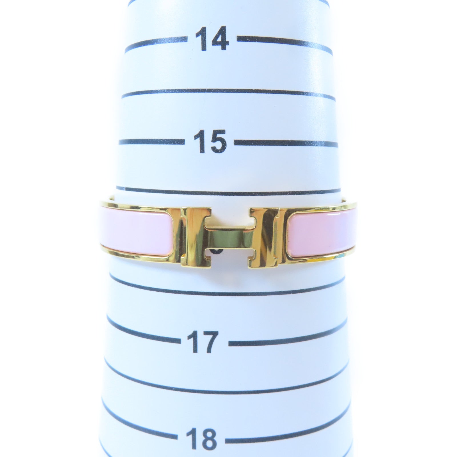 HERMES 金屬Clic H金扣手鐲粉紅色
