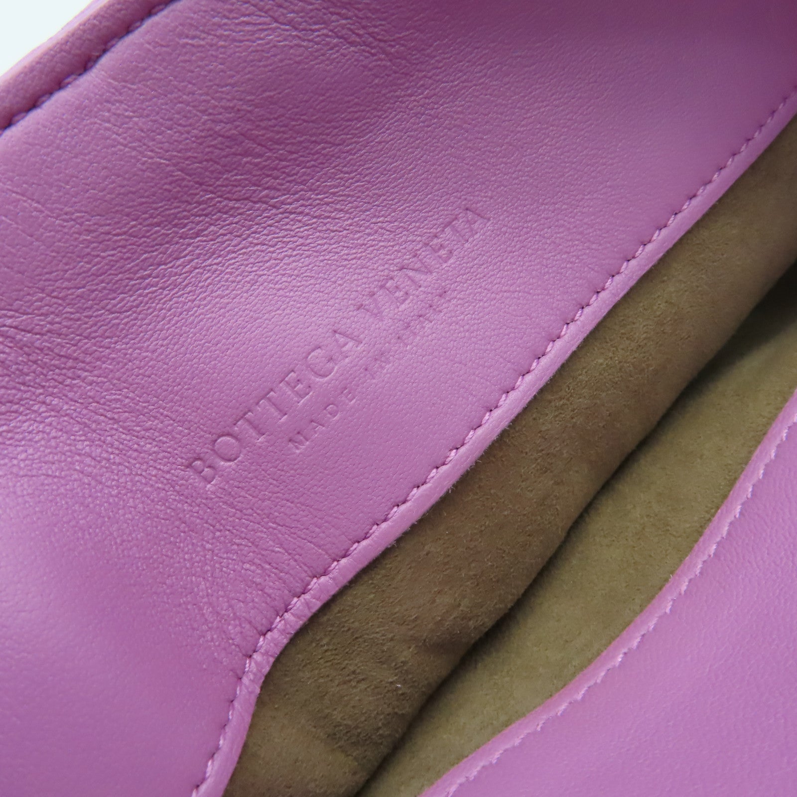 BOTTEGA VENETA 織紋皮革Baby Olimpia Shoulder Bag鏈帶肩背袋紫粉色