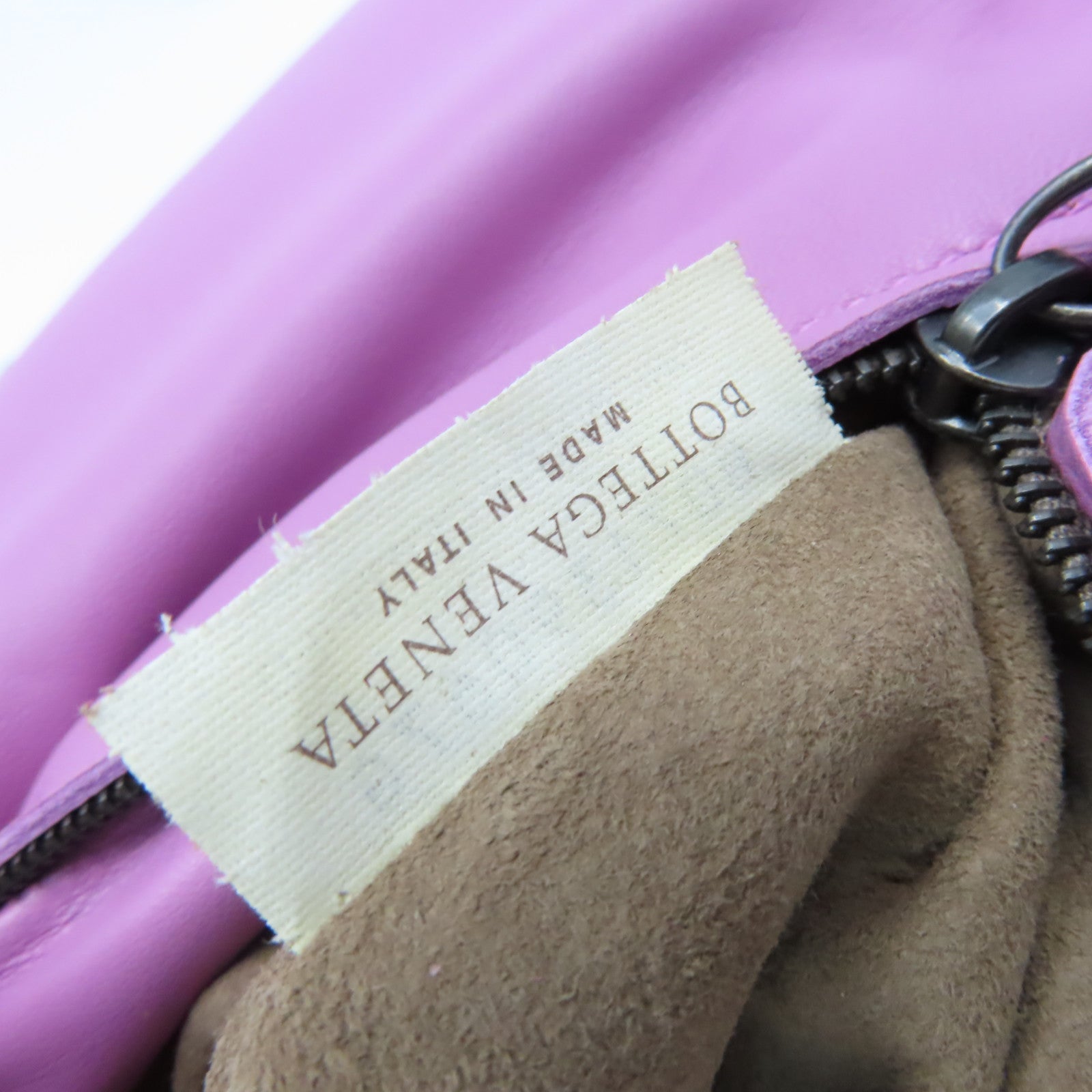 BOTTEGA VENETA 織紋皮革Baby Olimpia Shoulder Bag鏈帶肩背袋紫粉色