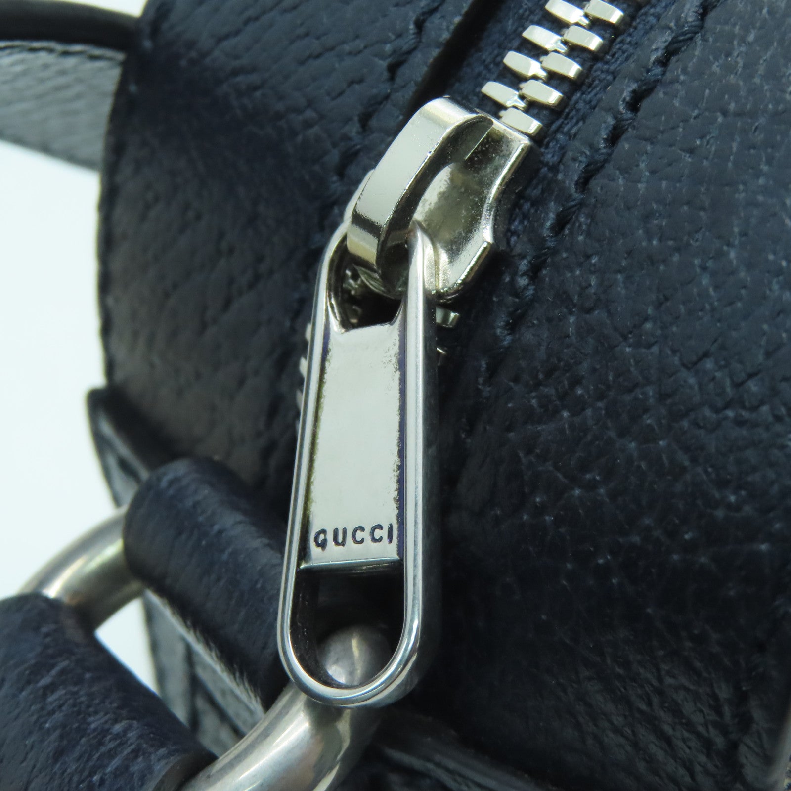 GUCCI Coated Canvas Ophidia GG Shoulder Bag Silver Buckle Shoulder Bag Dark Blue/Gray