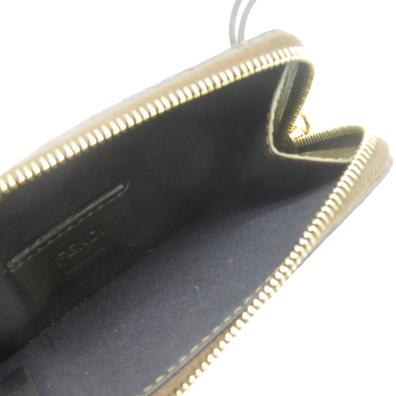 FENDI 牛皮皮革Card Case金扣卡片套啡色