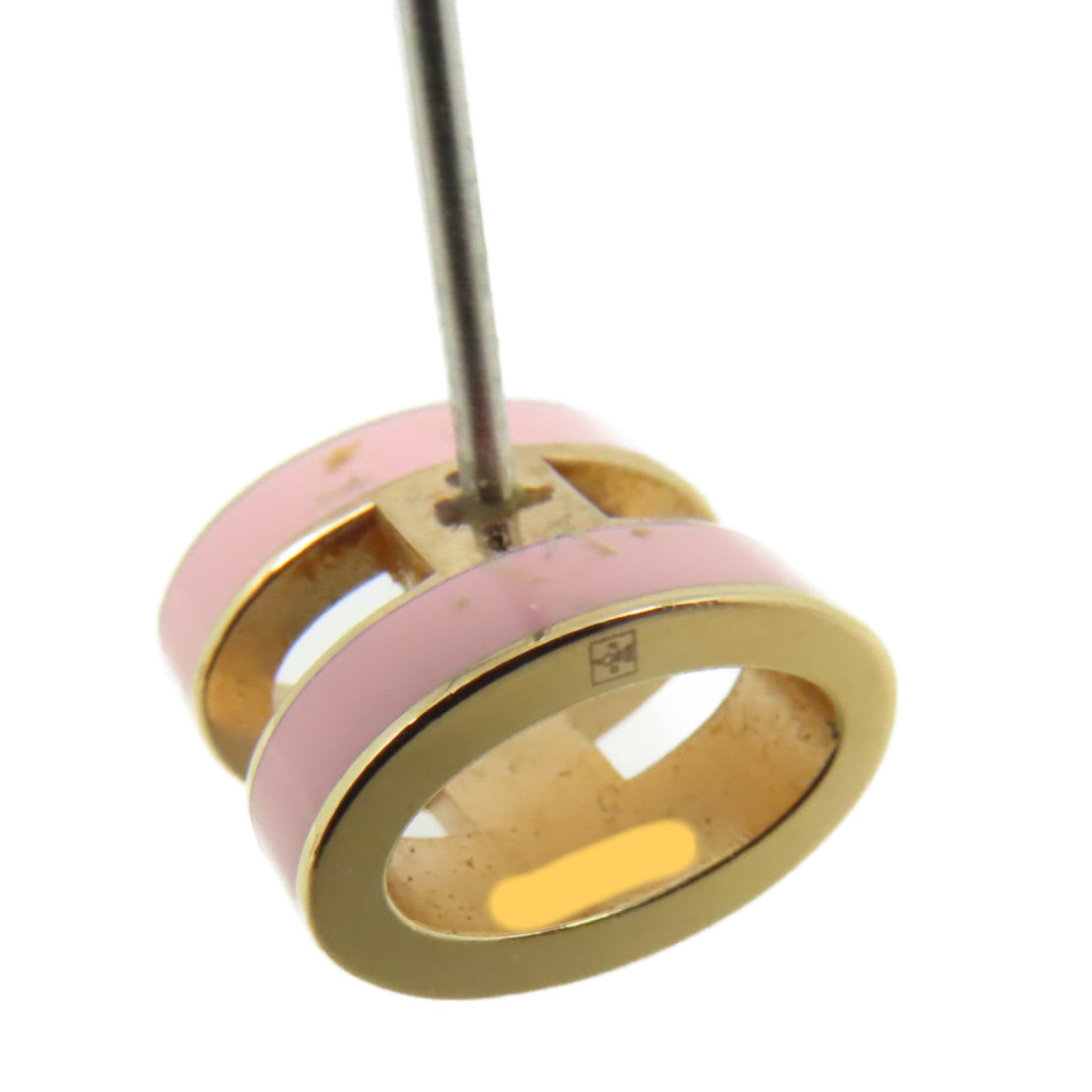 HERMES 金屬/瓷漆Pop H Earrings耳環金色/粉紅色
