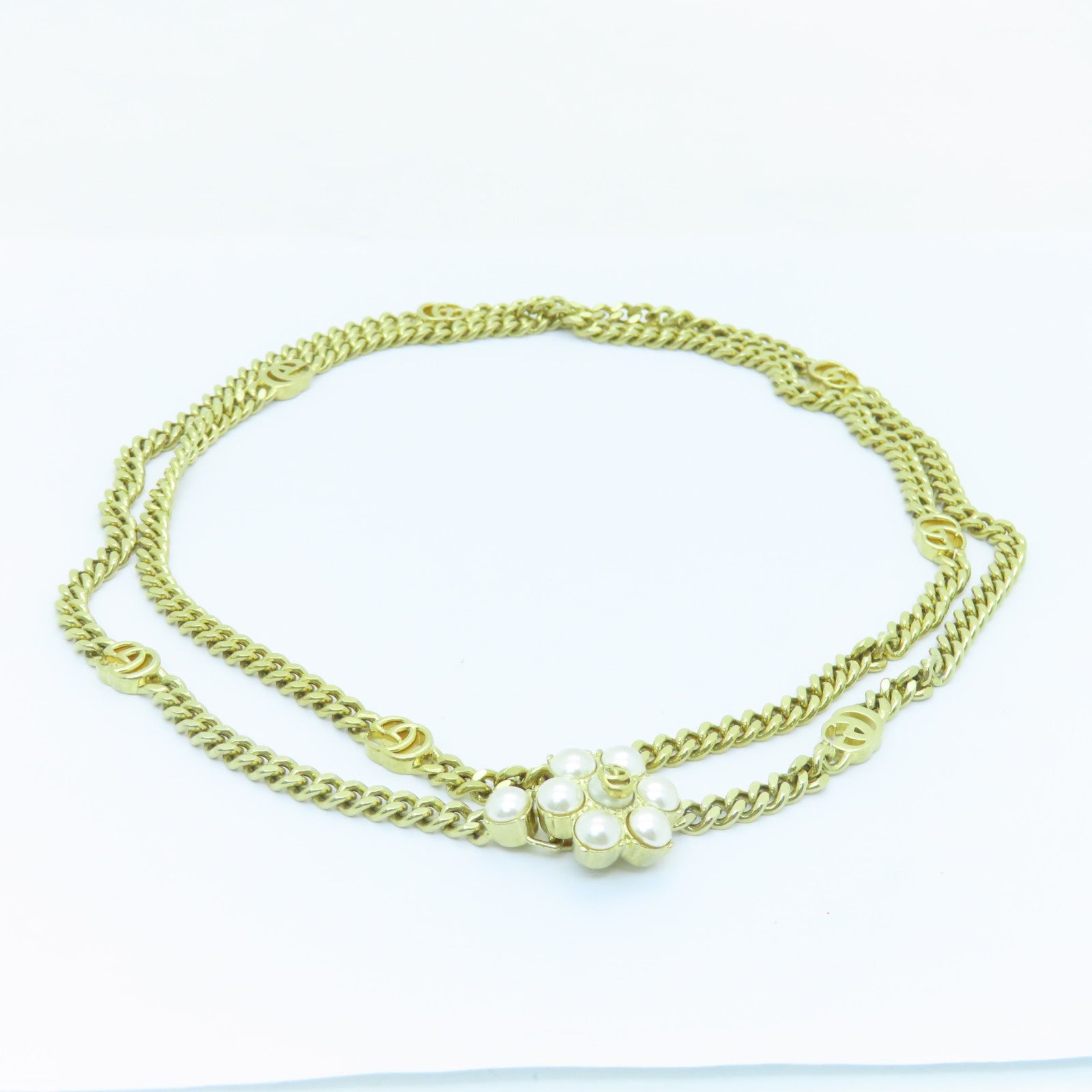 GUCCI Metal/PVC Necklace White/Gold