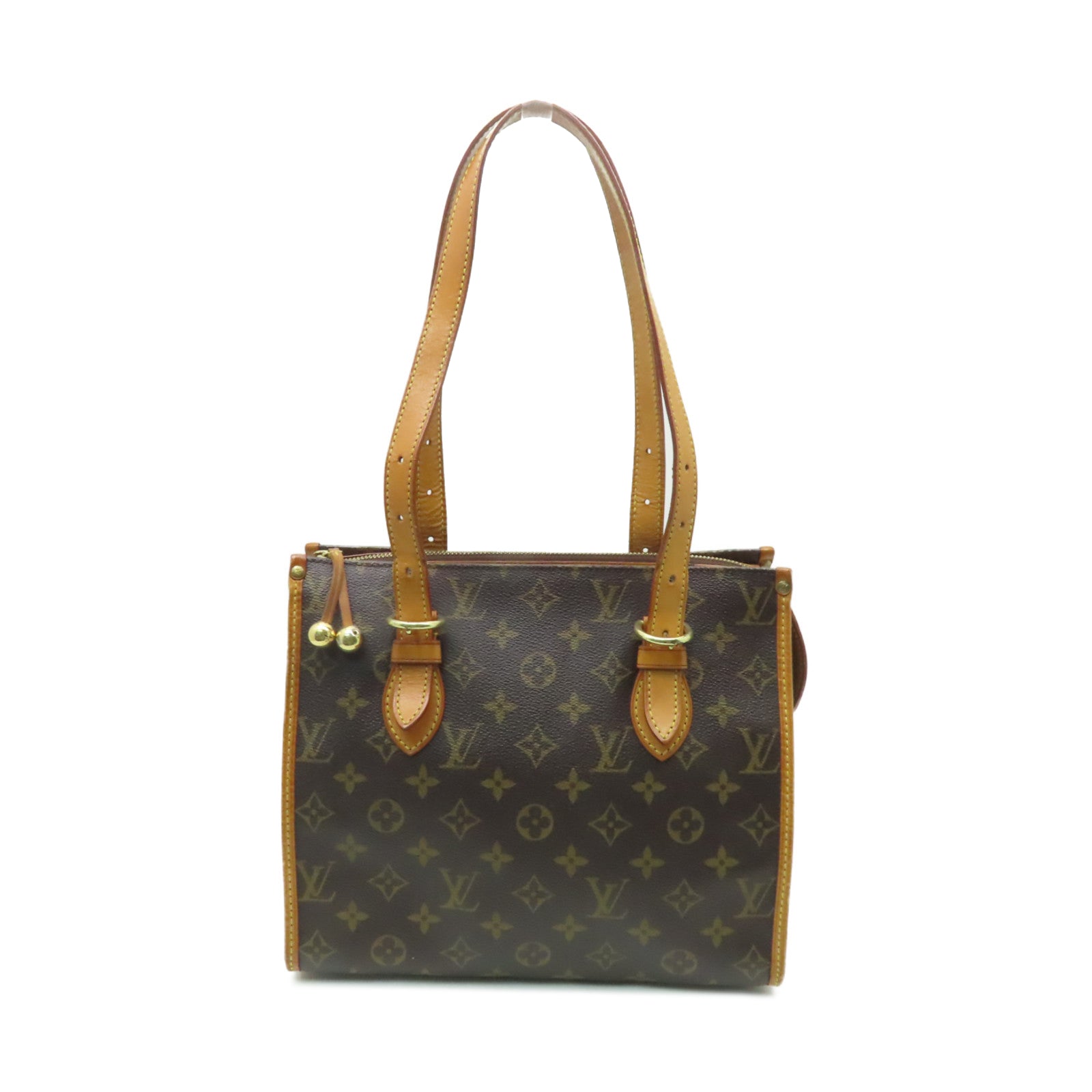 LOUIS VUITTON Monogram Popincourt Haut金扣肩背袋棕色