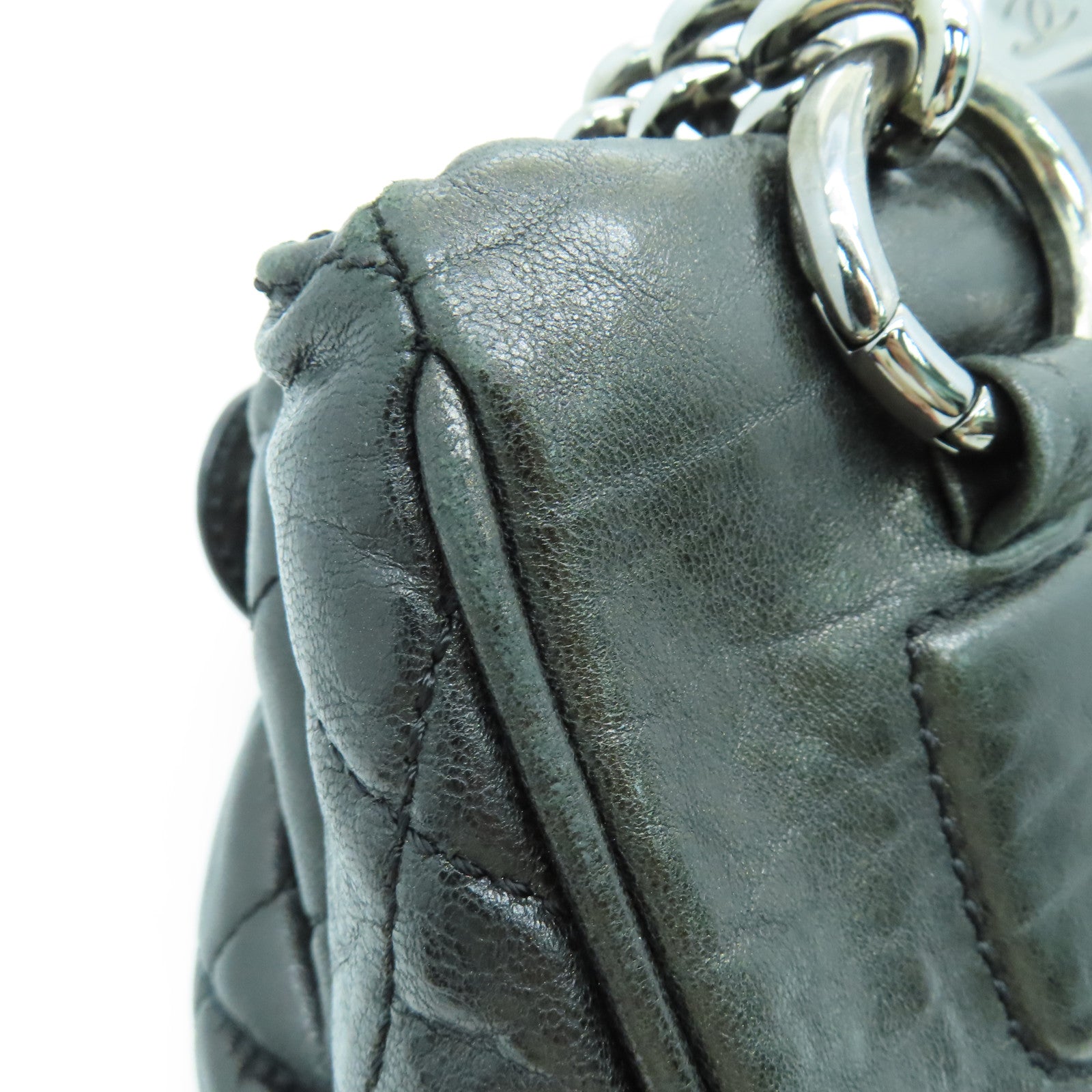 CHANEL 牛皮皮革Shoulder Bag银扣手挽袋/肩背袋