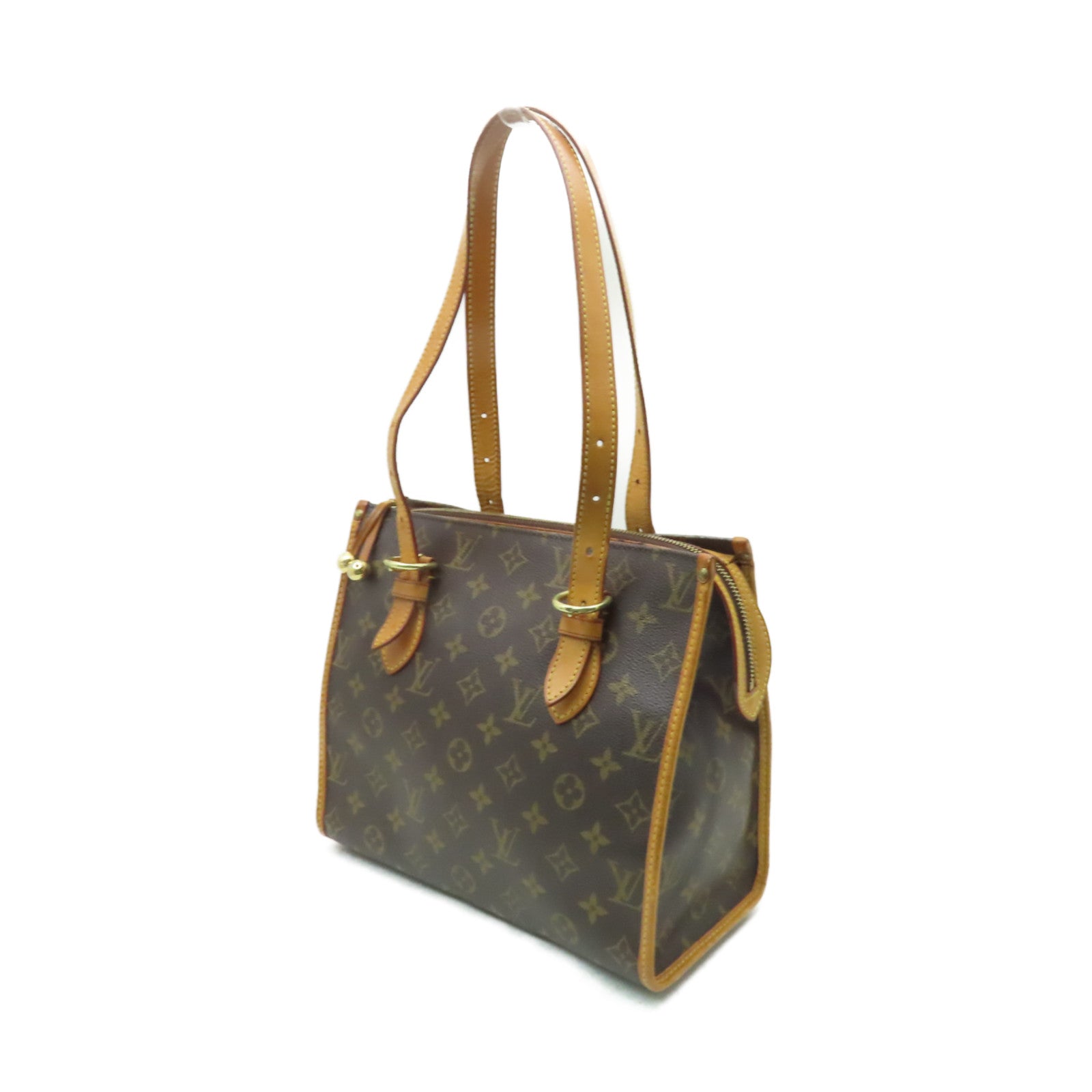 LOUIS VUITTON Monogram Popincourt Haut金扣肩背袋棕色