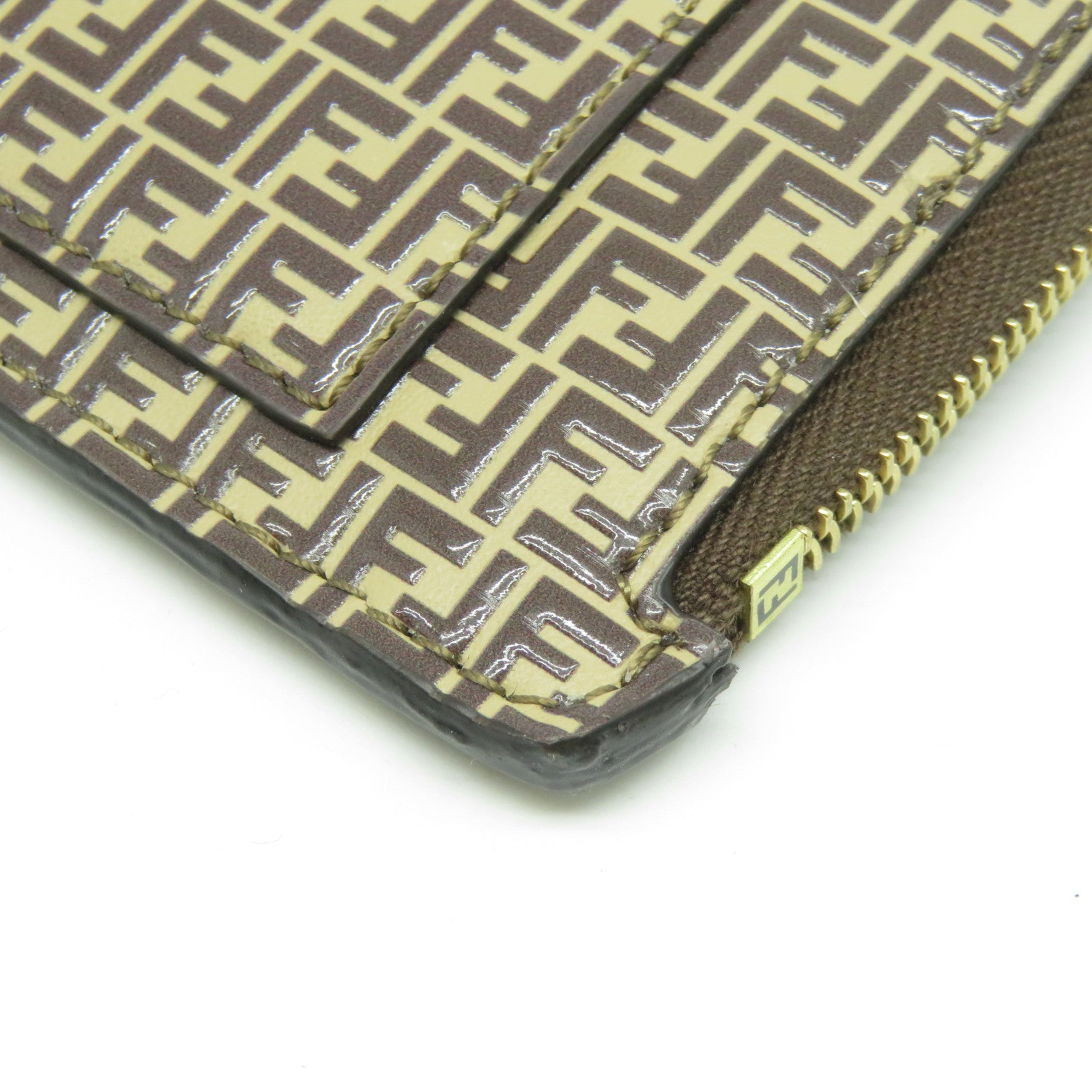 FENDI 牛皮皮革Card Case金扣卡片套啡色