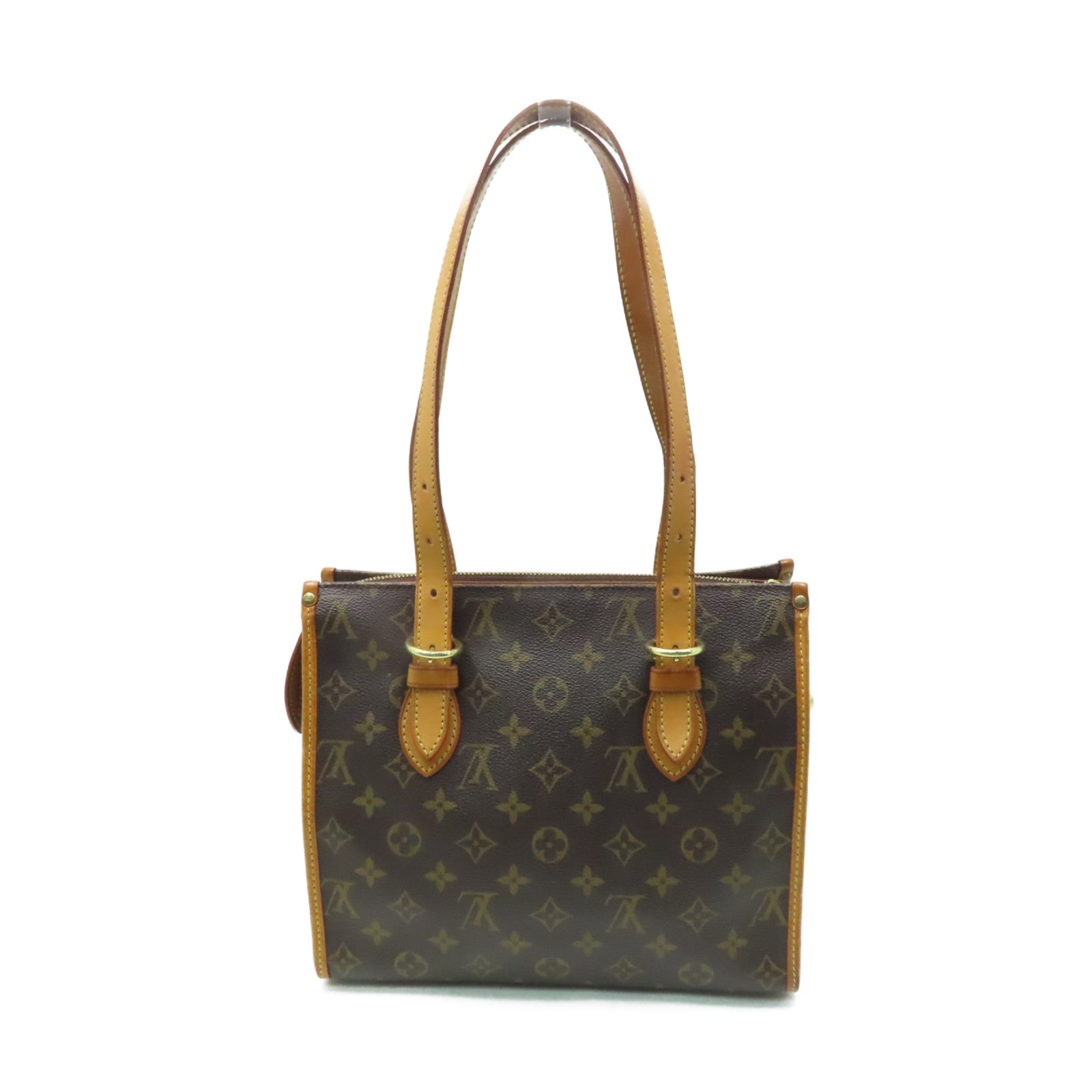 LOUIS VUITTON Monogram Popincourt Haut金扣肩背袋棕色