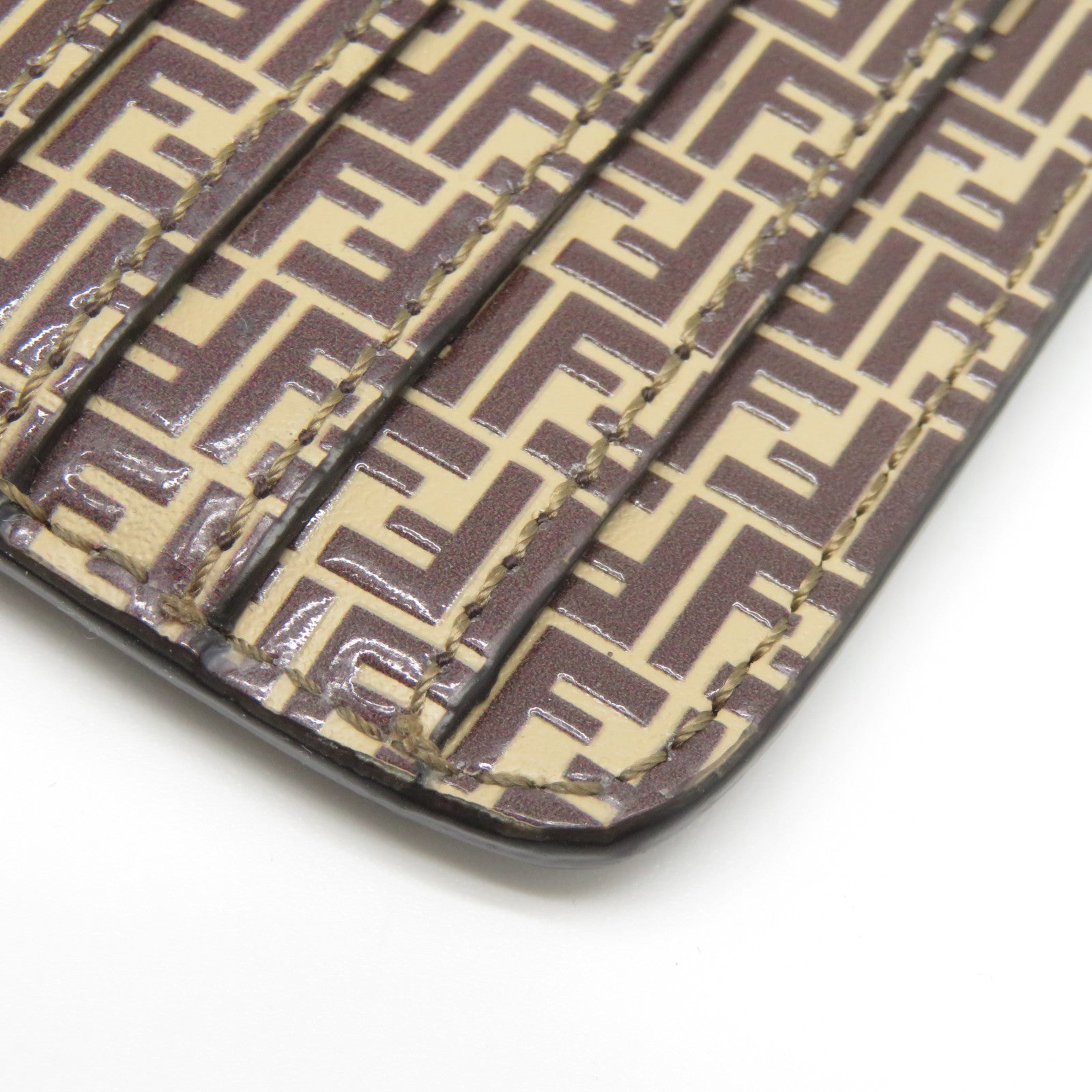 FENDI 牛皮皮革Card Case金扣卡片套啡色