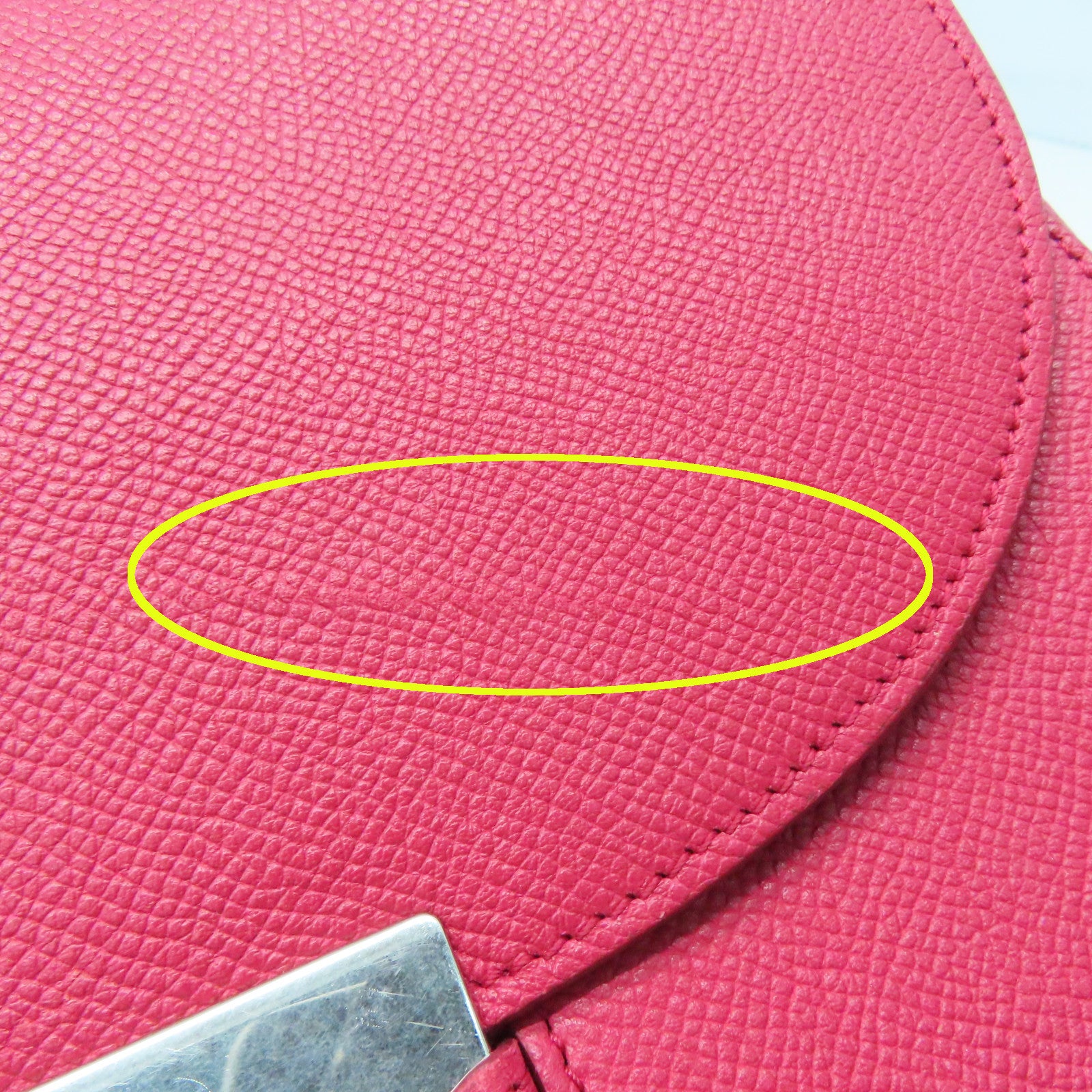 CELINE 牛皮皮革Shoulder Bag银扣肩背袋红色