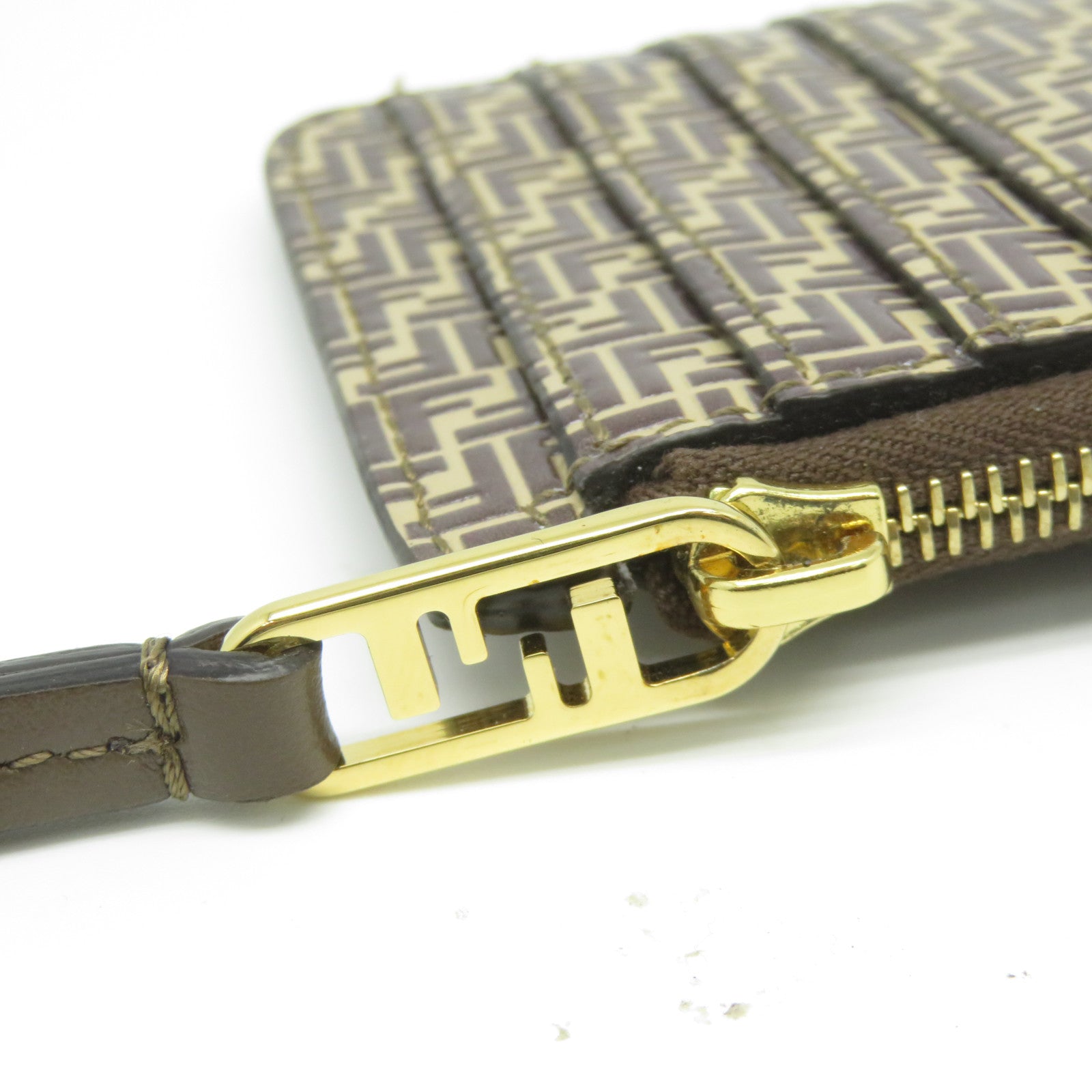 FENDI 牛皮皮革Card Case金扣卡片套啡色