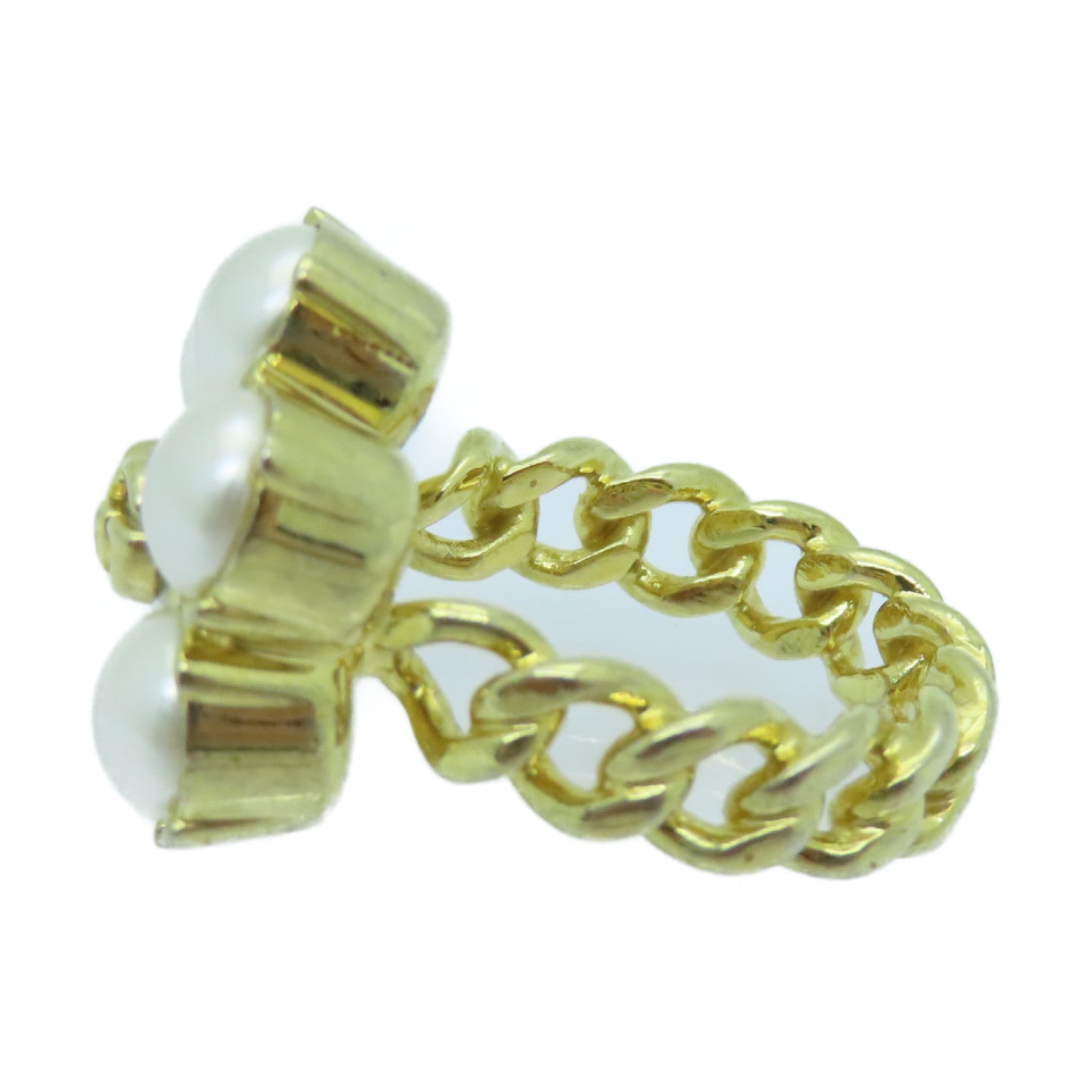 GUCCI Metal/PVC Ring White/Gold US#5.5