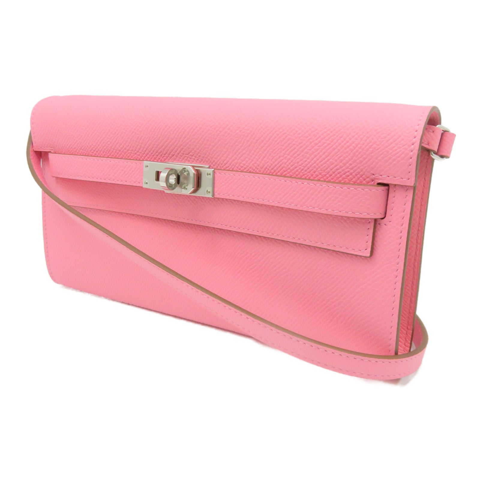HERMES [Sharp Discount] Veau Epsom Leather Kelly To Go Silver Buckle Handle Shoulder Back Dual-Purpose Bag Pink/Confetti