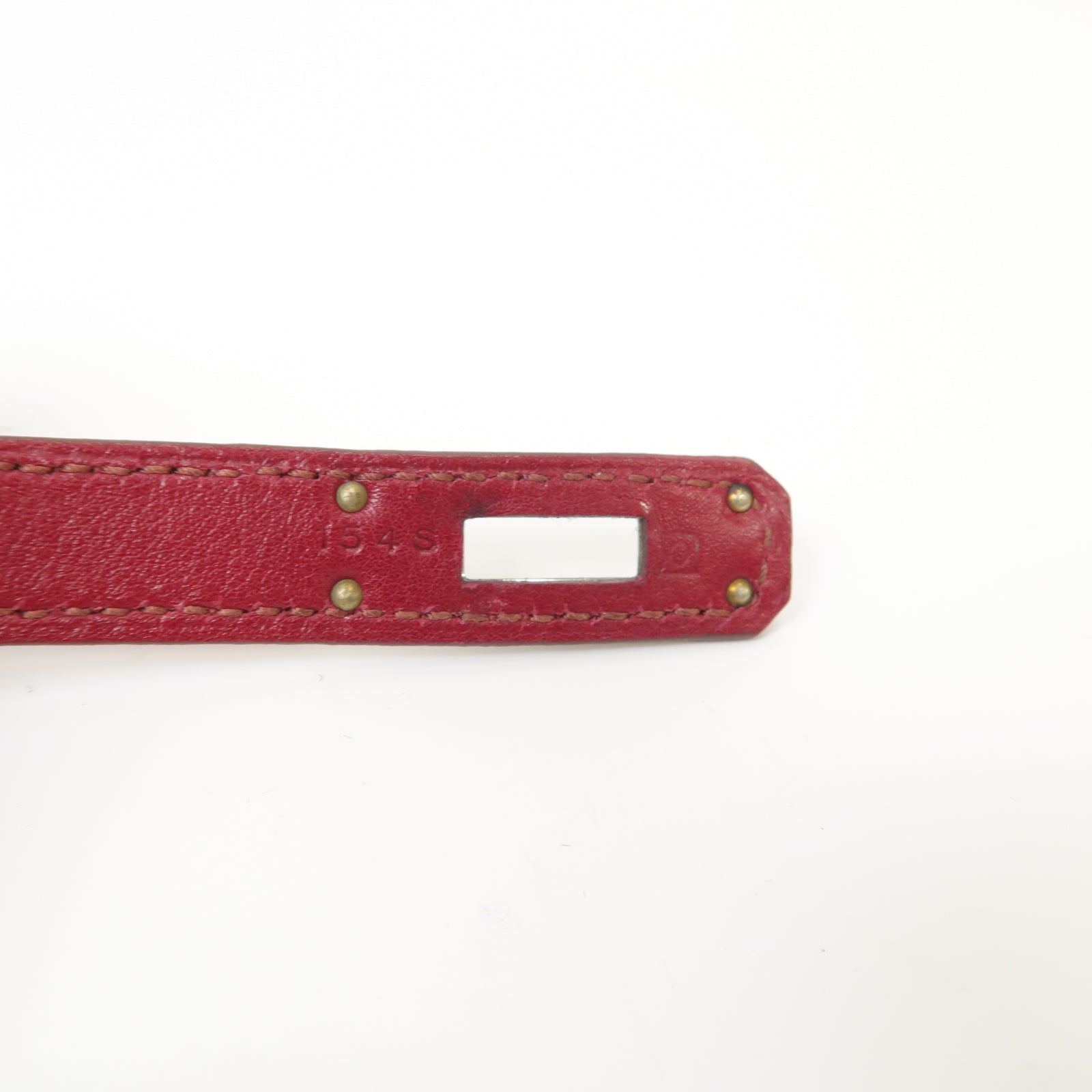 HERMES Swift皮革Kelly Cut銀扣手挽袋Ruby紅色