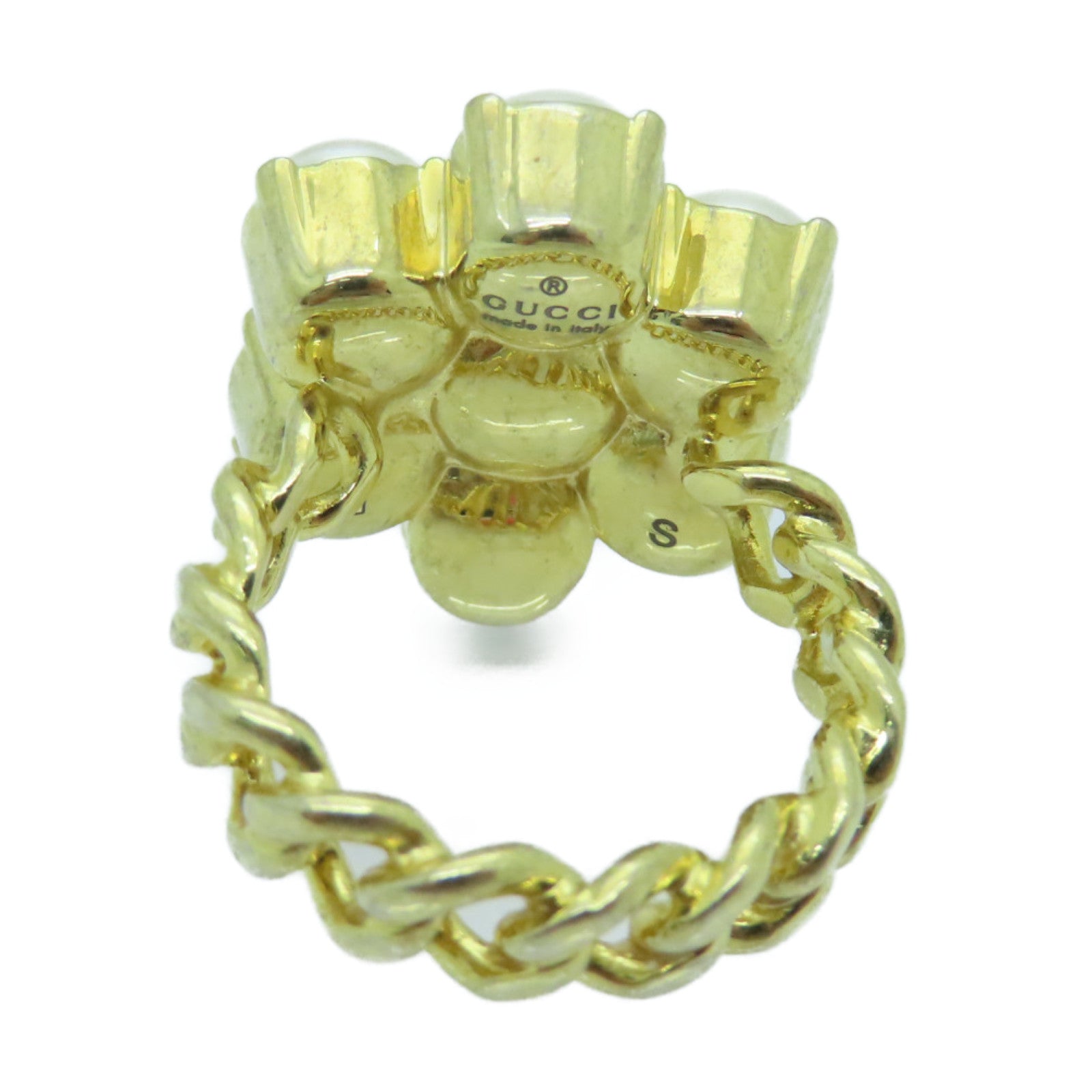 GUCCI Metal/PVC Ring White/Gold US#5.5