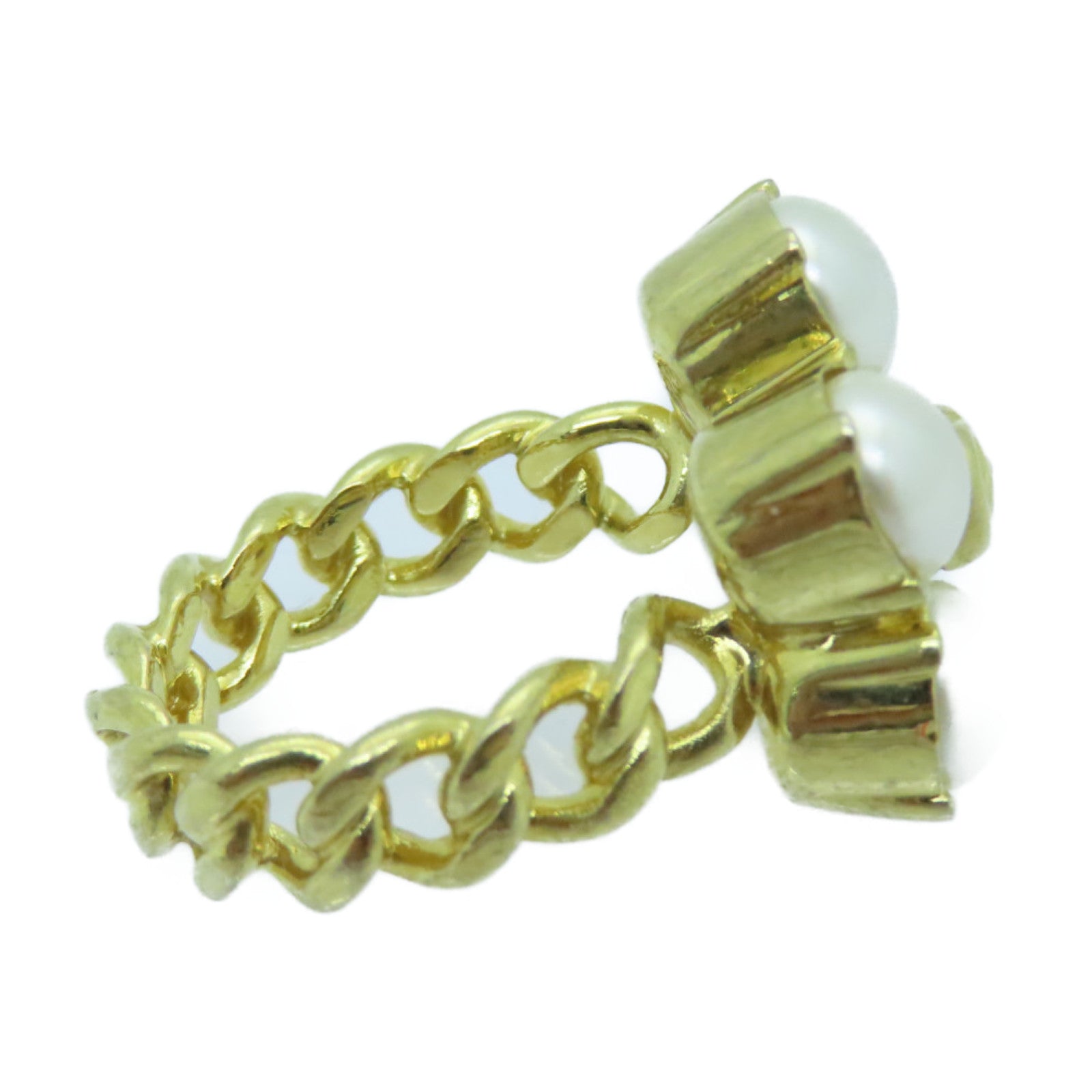 GUCCI Metal/PVC Ring White/Gold US#5.5